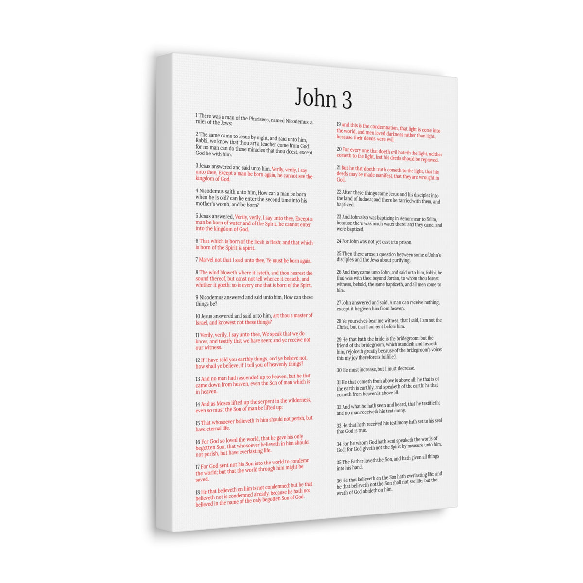 Scripture Walls John 3 Jesus and Nicodemus White Christian Wall Art Print Ready to Hang Unframed-Express Your Love Gifts