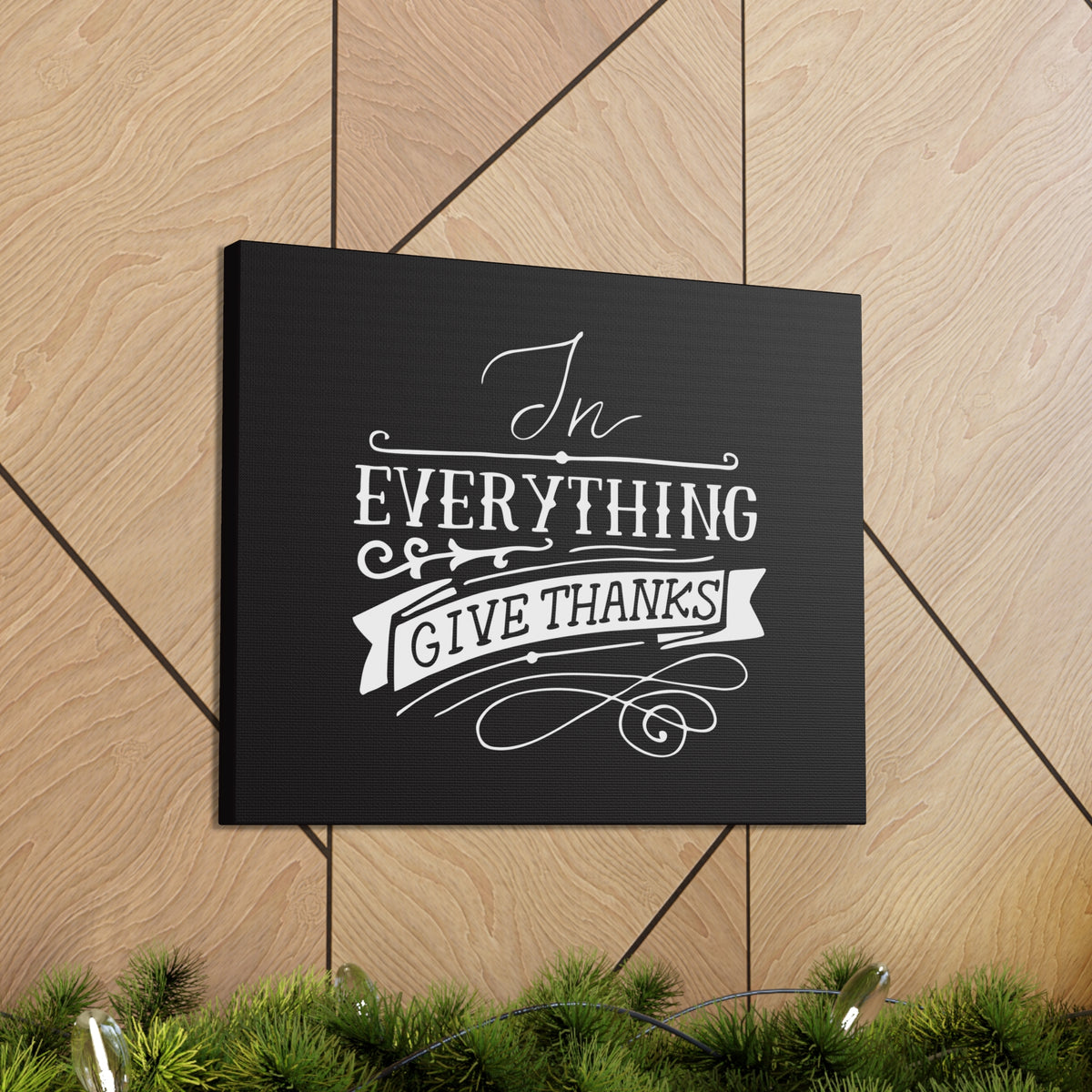 Scripture Canvas In Everything Give Thanks 1 Thessalonians 5:16-18 Christian Wall Art Bible Verse Print Ready To Hang-Express Your Love Gifts