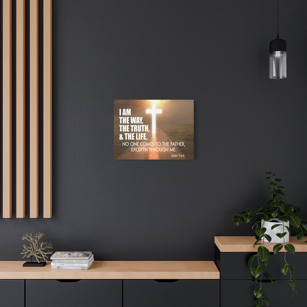 Bible Verse Canvas I Am The Way John 14:6 Wall Art Christian Home Decor-Express Your Love Gifts