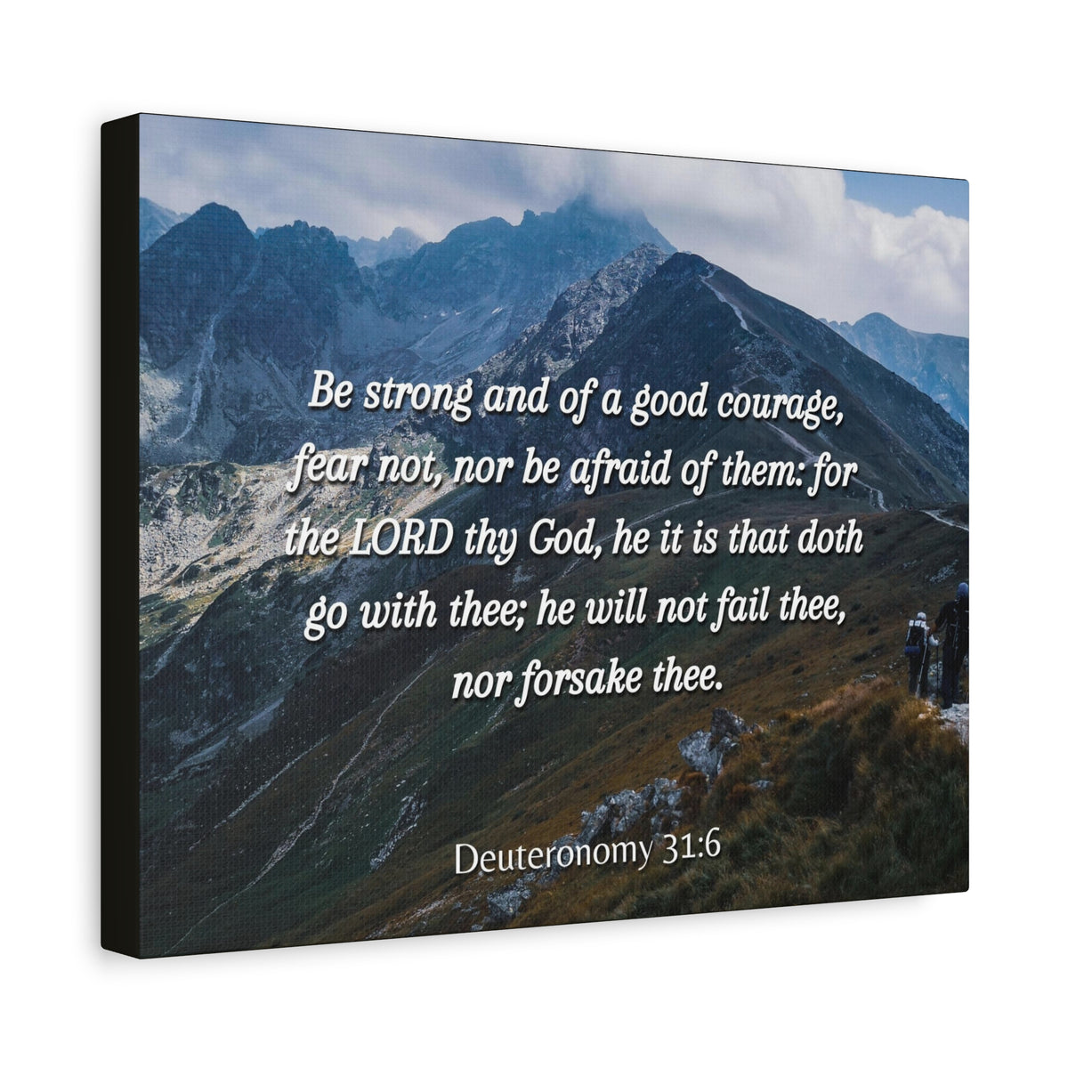 Scripture Canvas Good Courage Deuteronomy 31:6 Christian Wall Art Bible Verse Print Ready to Hang-Express Your Love Gifts