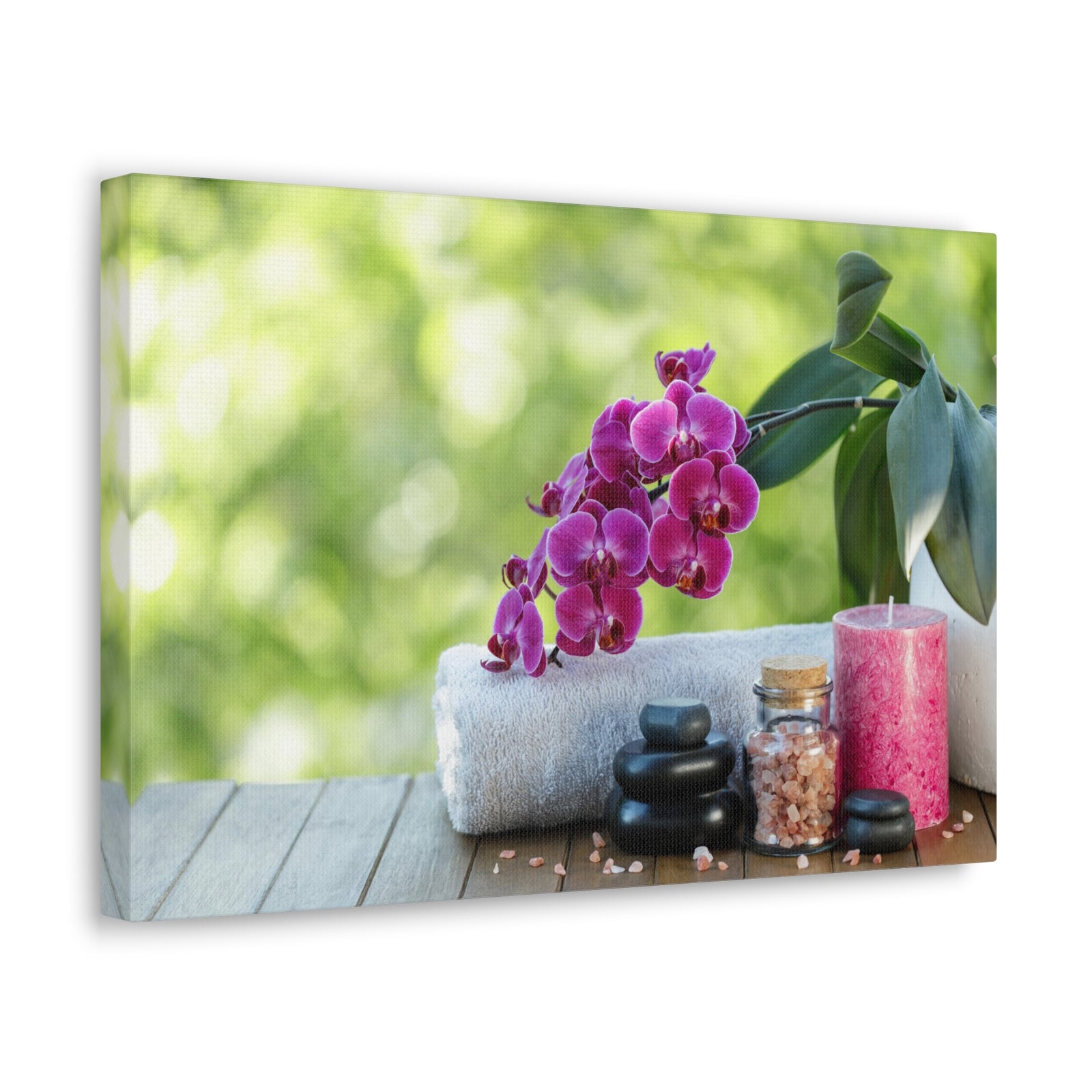 Spa Composition on Wooden Forest Floral Nature Photography Canvas Wall Art for Home Decor Ready-to-Hang-Express Your Love Gifts