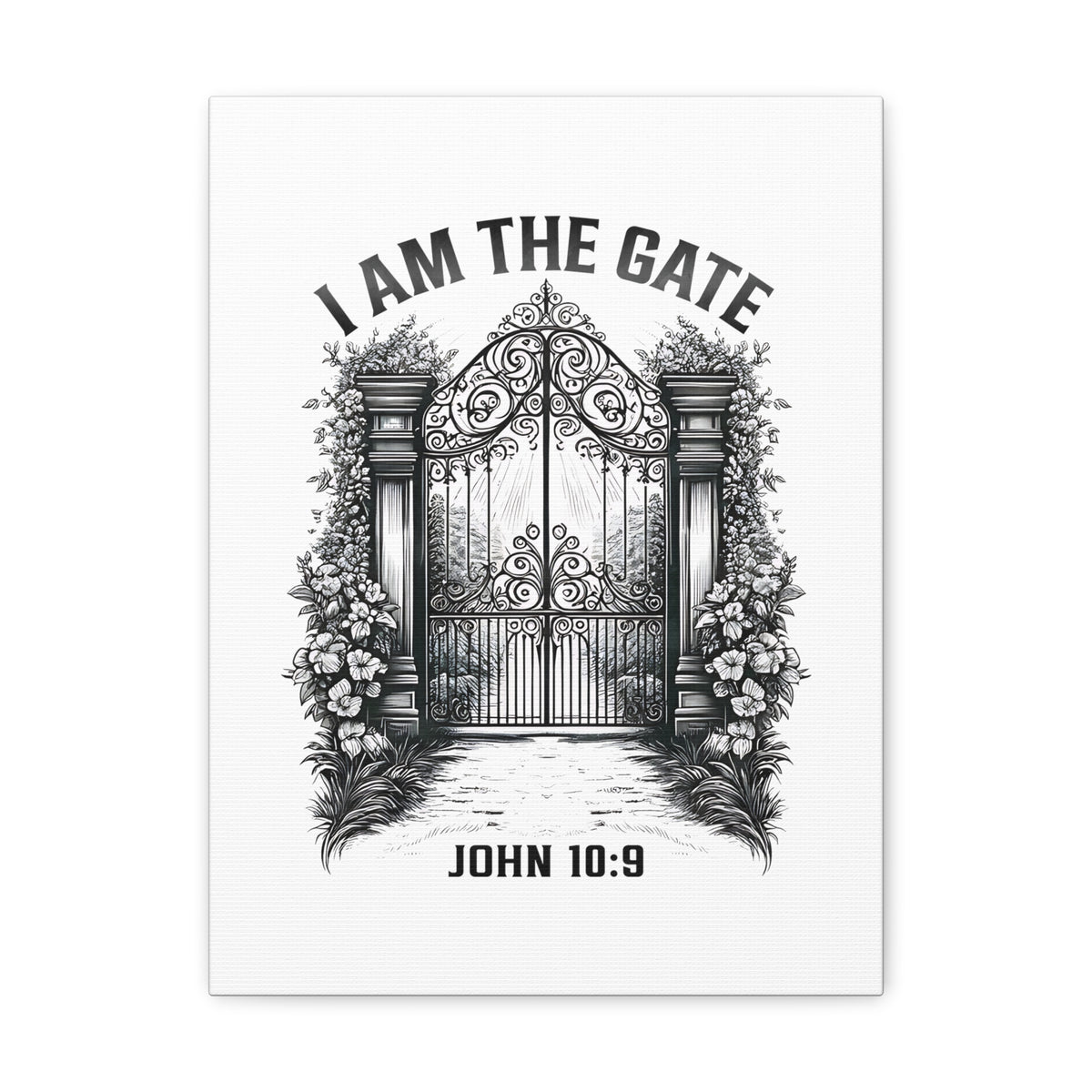 Scripture Walls John 10:9 I Am The Gate Bible Verse Canvas Christian Wall Art Ready to Hang Unframed-Express Your Love Gifts