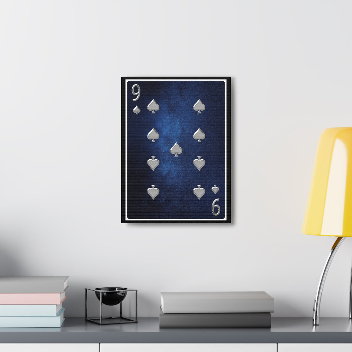 Nine Of Spades Space Background Playing Card Canvas Wall Art for Home Decor Ready-to-Hang-Express Your Love Gifts