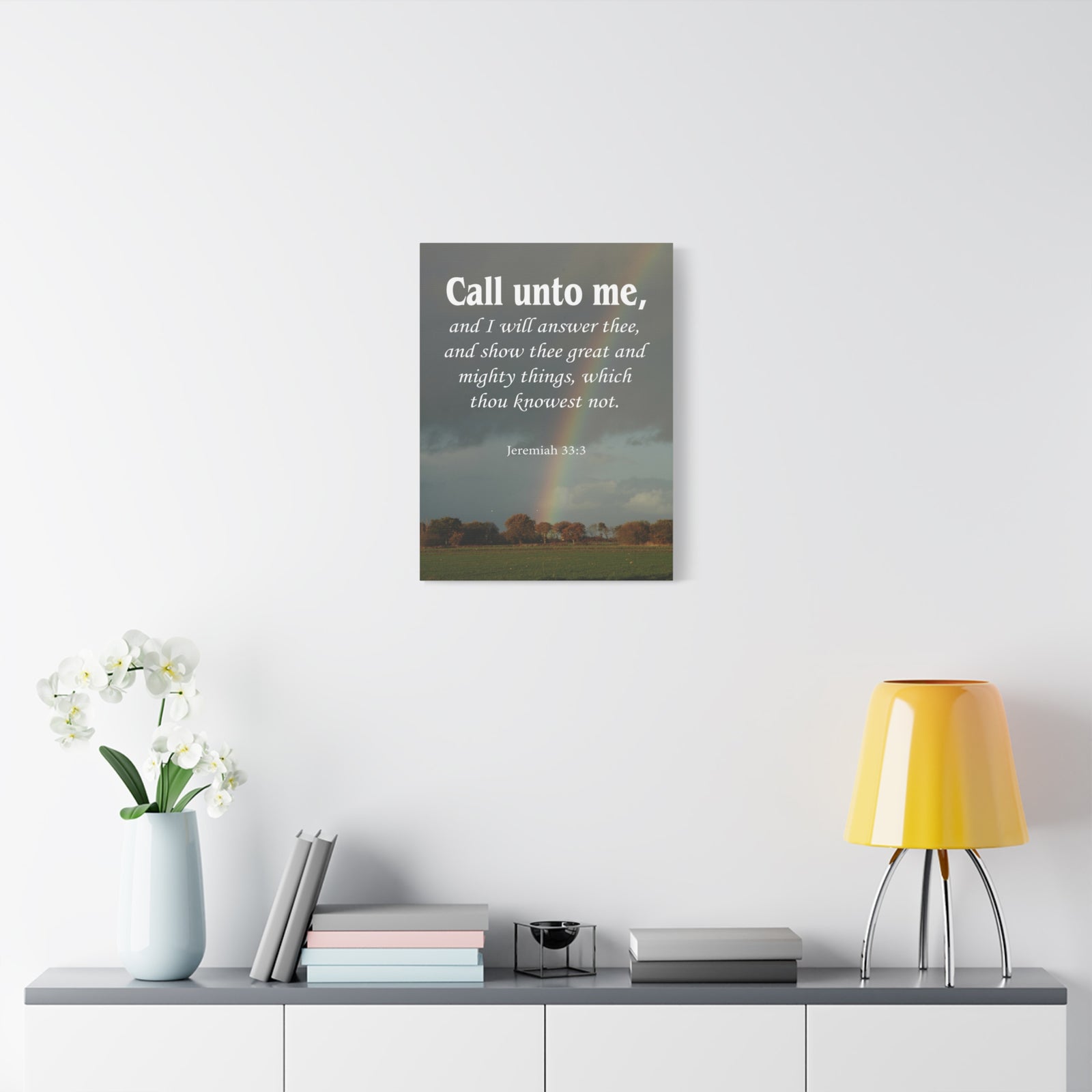 Scripture Canvas Call Unto Me Jeremiah 33:3 Christian Wall Art Bible Verse Print Ready to Hang-Express Your Love Gifts
