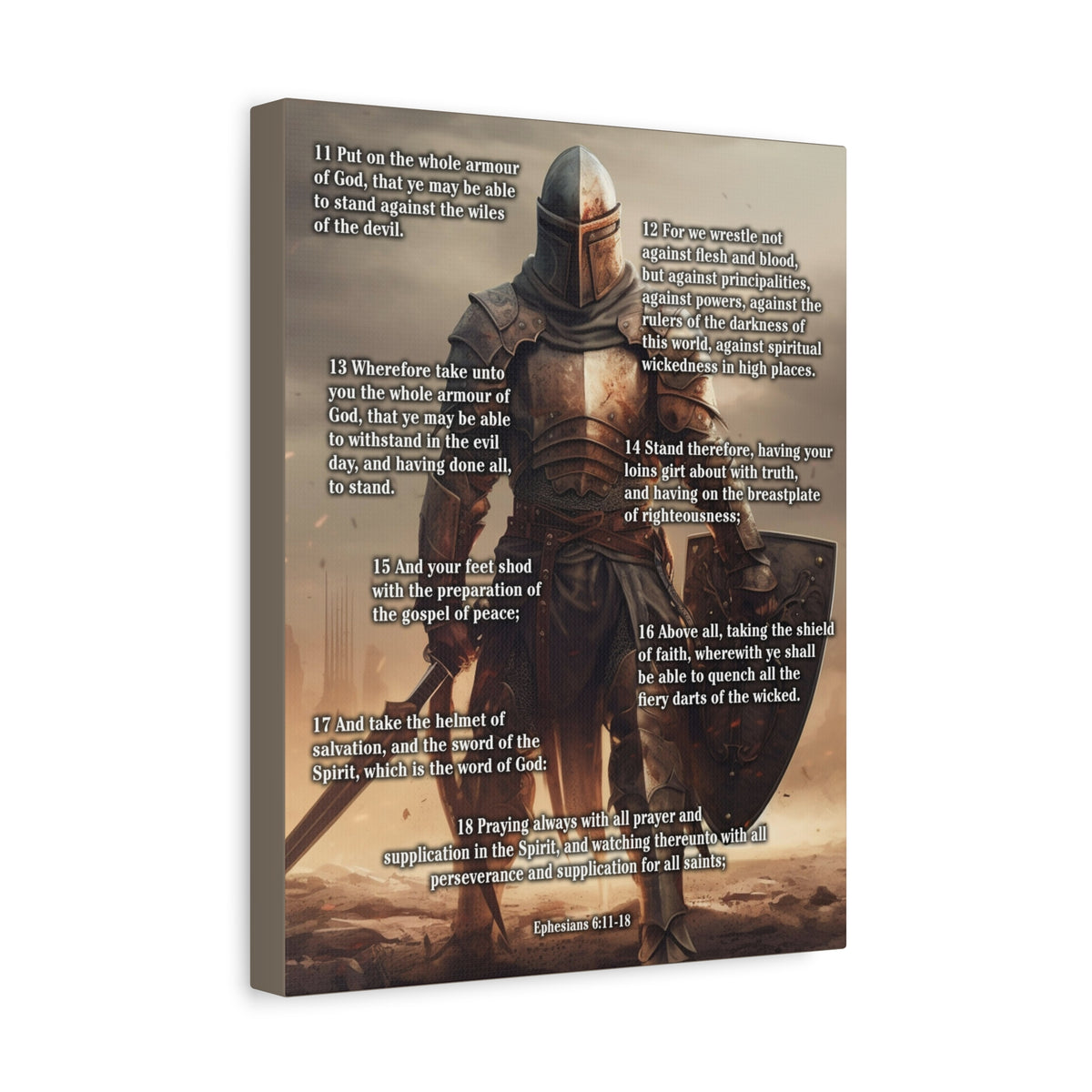 Scripture Walls Armour of God Ephesians 6:11-18 Standing Warrior Christian Wall Art Print Ready to Hang Unframed-Express Your Love Gifts