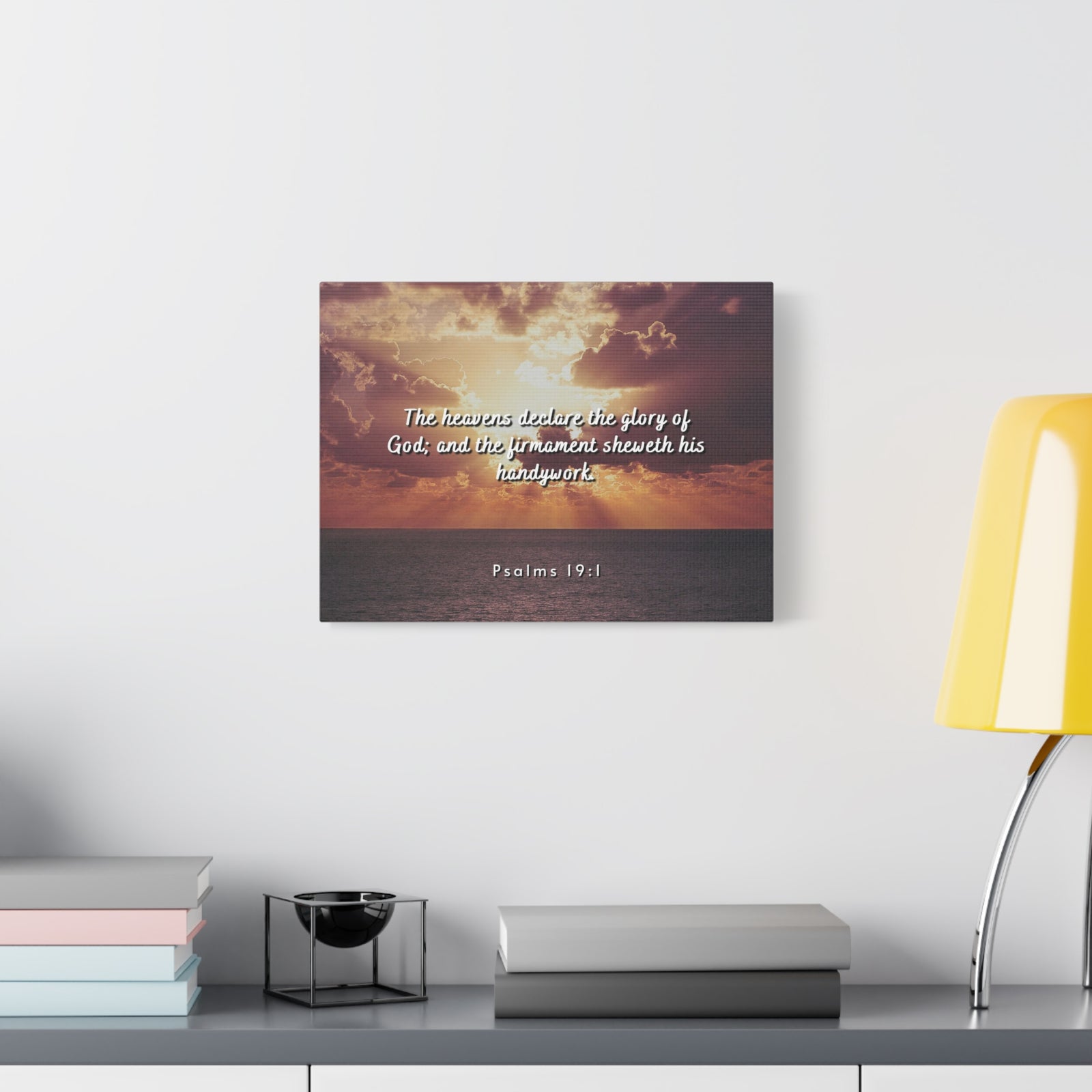 Scripture Canvas Glory Of God Psalms 19:1 Christian Wall Art Bible Verse Print Ready to Hang-Express Your Love Gifts