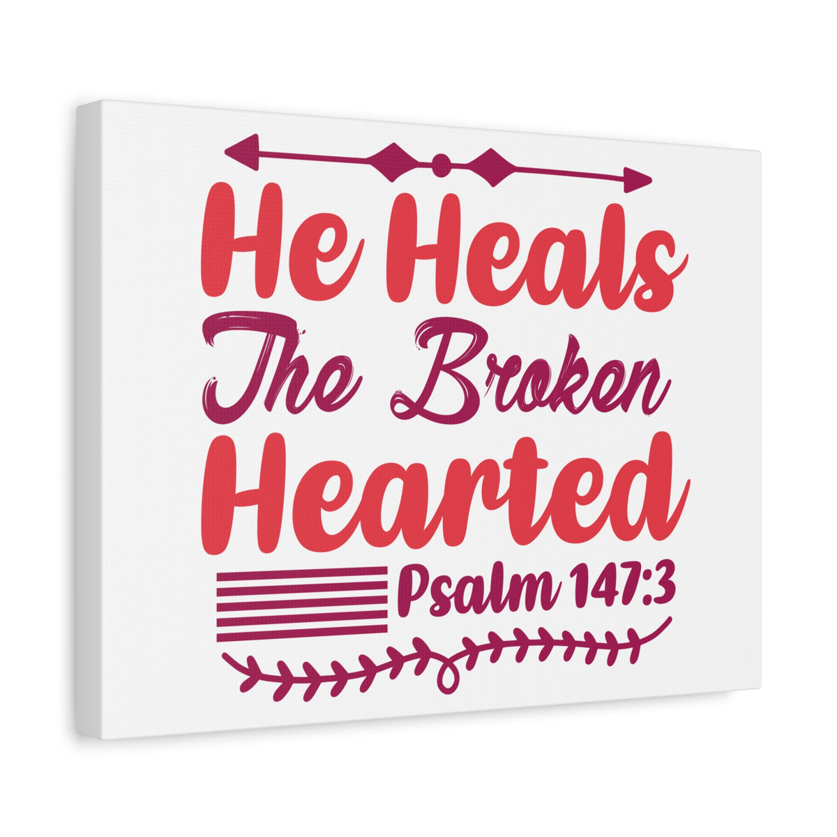 Scripture Canvas Psalm 147:3 The Broken Hearted Christian Wall Art Bible Verse Print Ready to Hang-Express Your Love Gifts