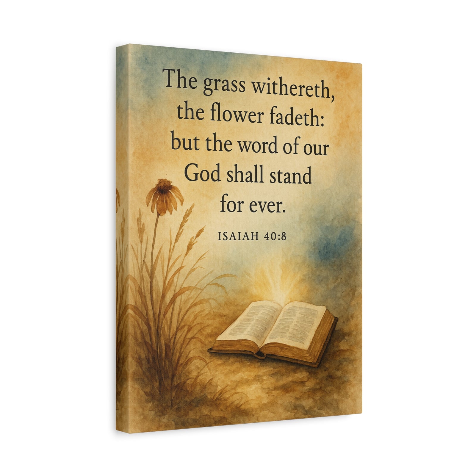 Bible Verse Canvas Isaiah 40:8 Christian Home Décor Wall Art Scripture Ready to Hang Faith Print-Express Your Love Gifts