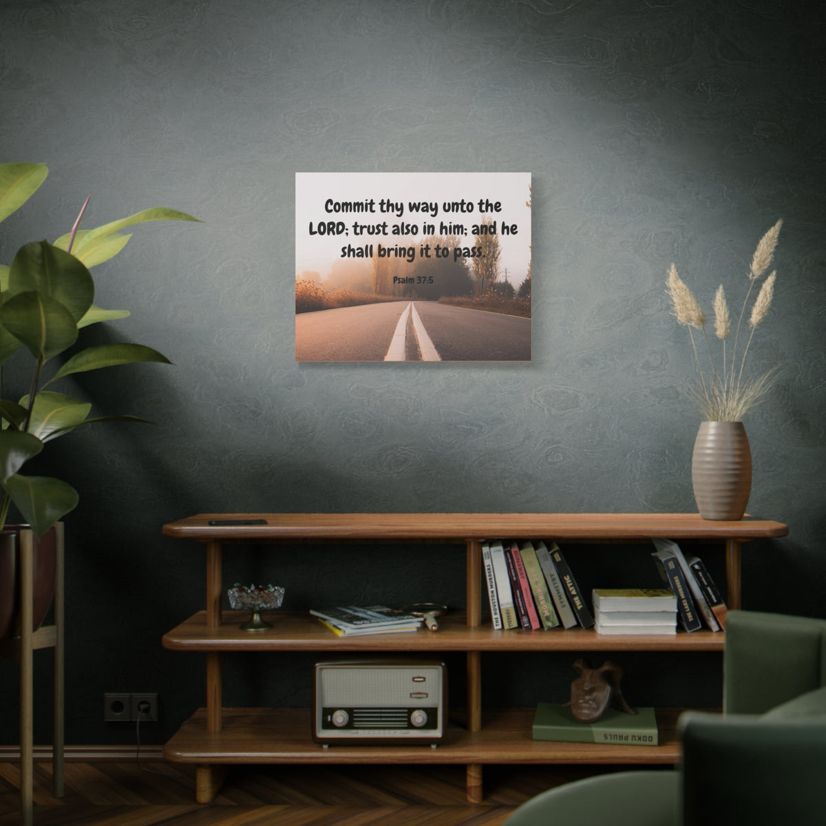 Scripture Canvas Commit Thy Way Psalms 37:5 Christian Wall Art Bible Verse Print Ready to Hang-Express Your Love Gifts