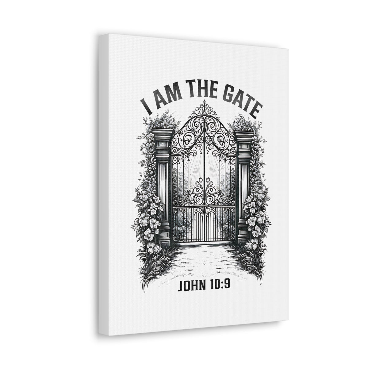 Scripture Walls John 10:9 I Am The Gate Bible Verse Canvas Christian Wall Art Ready to Hang Unframed-Express Your Love Gifts