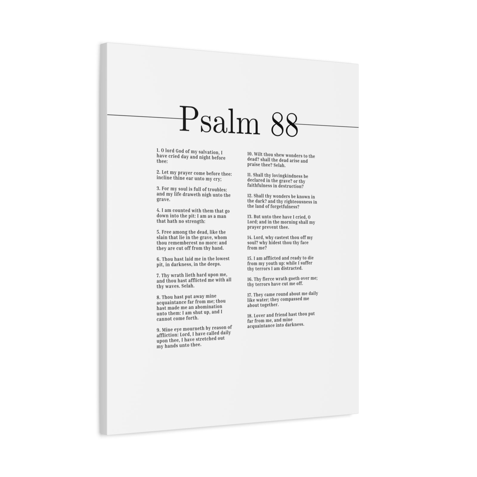 Scripture Canvas O Lord, God Of My Salvation Psalm 88 Christian Wall Art Bible Verse Print Ready to Hang-Express Your Love Gifts