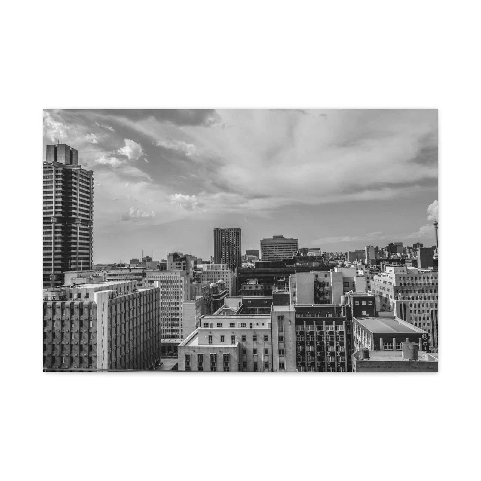 Johannesburg Black And White Skyline Canvas Artwork High-Quality Breathtaking Stunning Cityscape for Home Decor Ready to Hang-Express Your Love Gifts