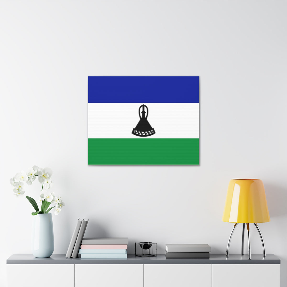 Lesotho Country Flag Canvas Vibrant Wall Art Unframed Home Decor-Express Your Love Gifts