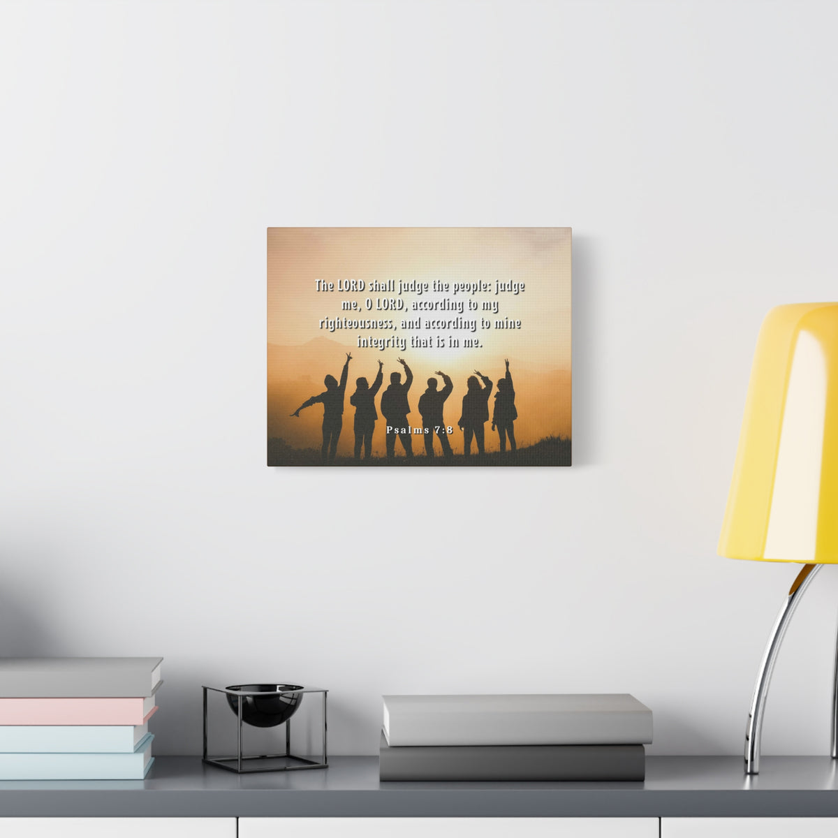 Scripture Canvas Judge The People Psalms 7:8 Christian Wall Art Bible Verse Print Ready to Hang-Express Your Love Gifts