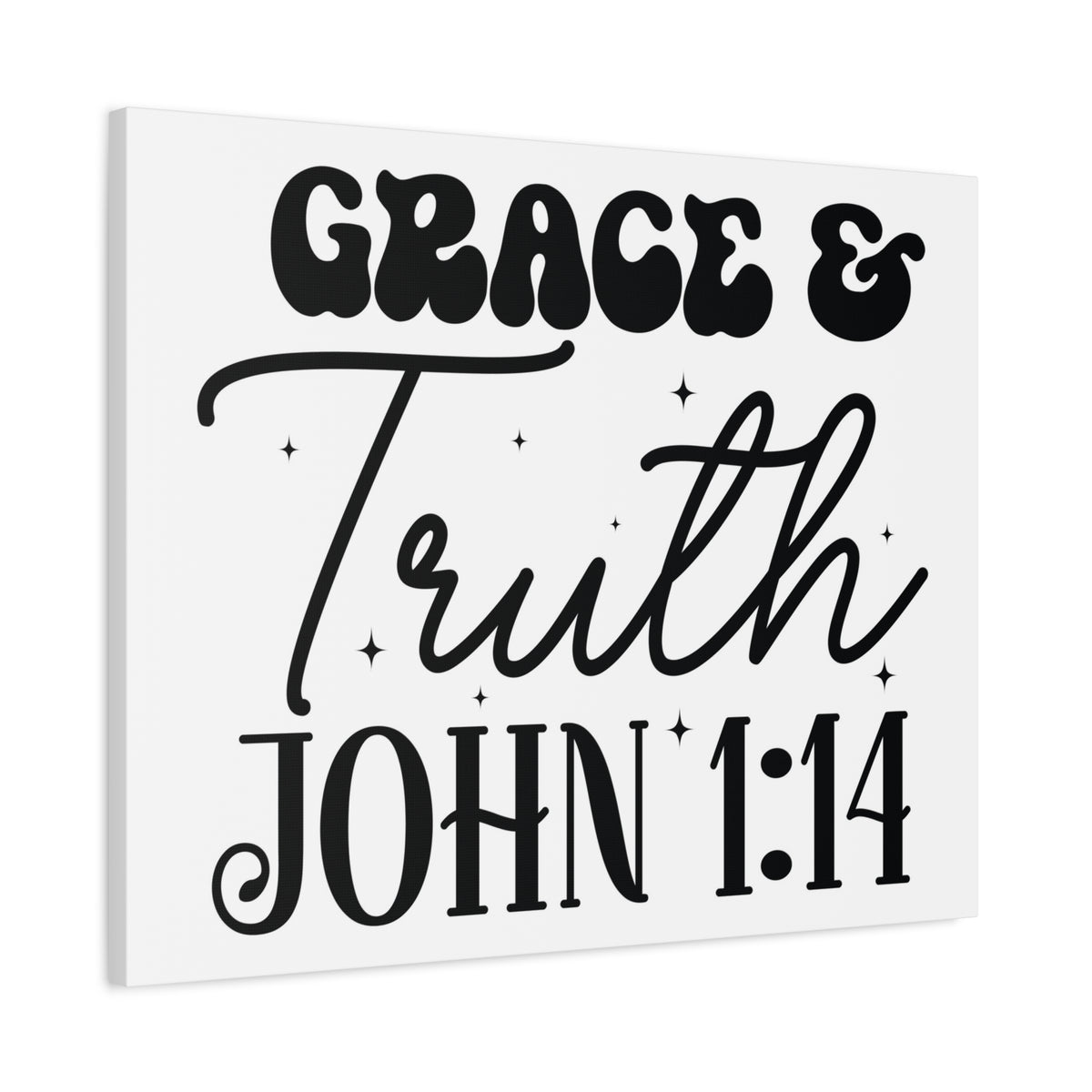 Scripture Walls John 1:14 Grace and Truth Bible Verse Canvas Christian Wall Art Ready to Hang Unframed-Express Your Love Gifts