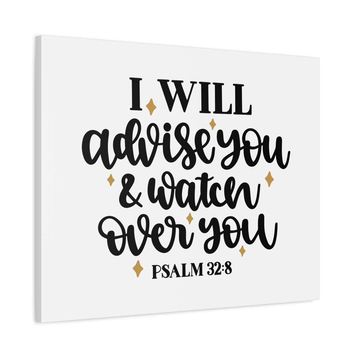 Scripture Canvas Advise Psalm 32:8 Christian Wall Art Bible Verse Print Ready to Hang-Express Your Love Gifts