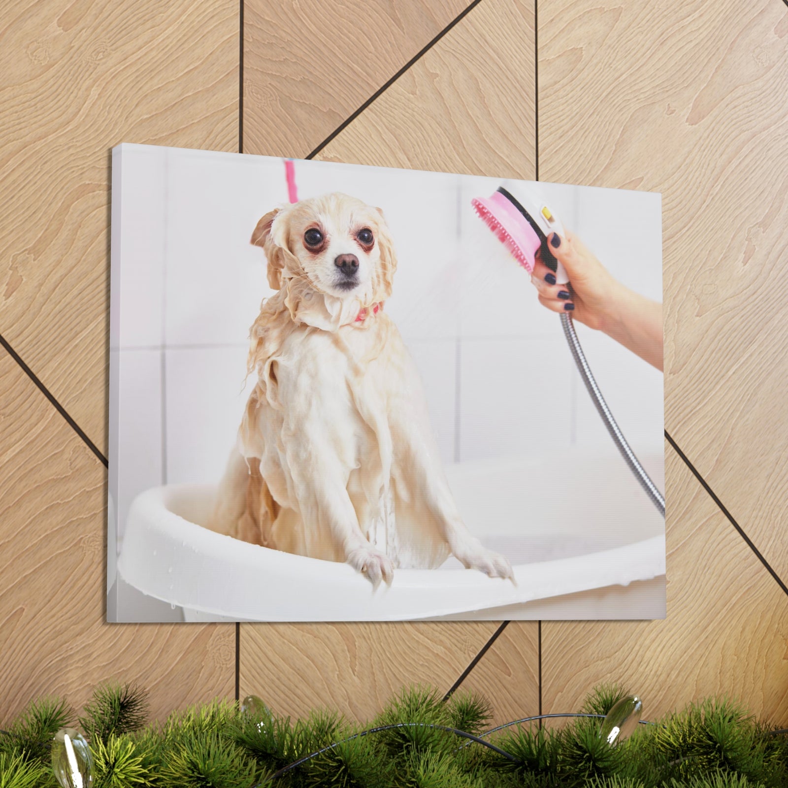 Cute Maltese Bath Canvas Wall Art for Home Decor Ready-to-Hang-Express Your Love Gifts