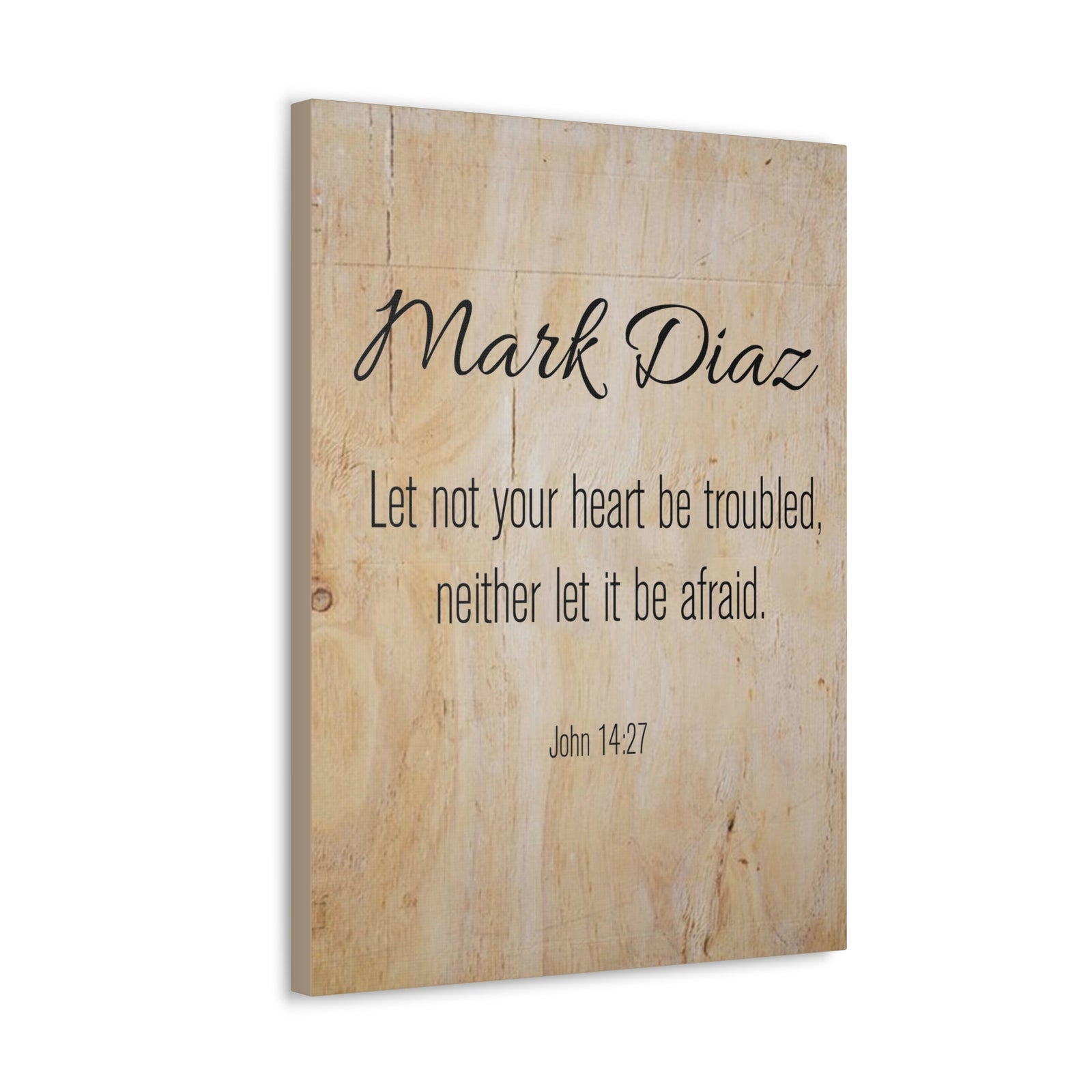 Scripture Walls Personalized No Fear No Trouble John 14:27 Bible Chapter Canvas Christian Wall Art Ready to Hang-Express Your Love Gifts
