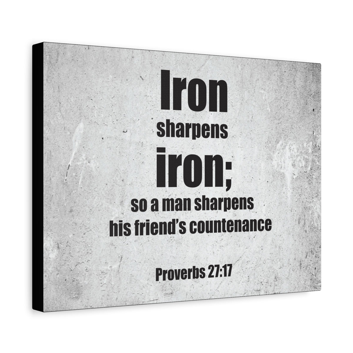 Scripture Canvas Iron Sharpens Iron Proverbs 27:17 Christian Wall Art Bible Verse Print Ready to Hang-Express Your Love Gifts