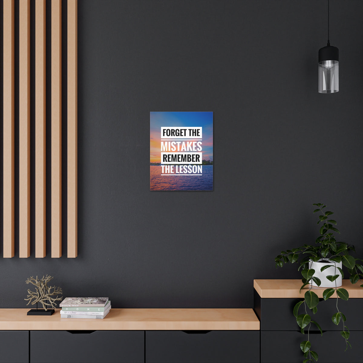 Inspirational Quote Canvas Forget The Mistakes Motivational Print Ready to Hang Artwork-Express Your Love Gifts