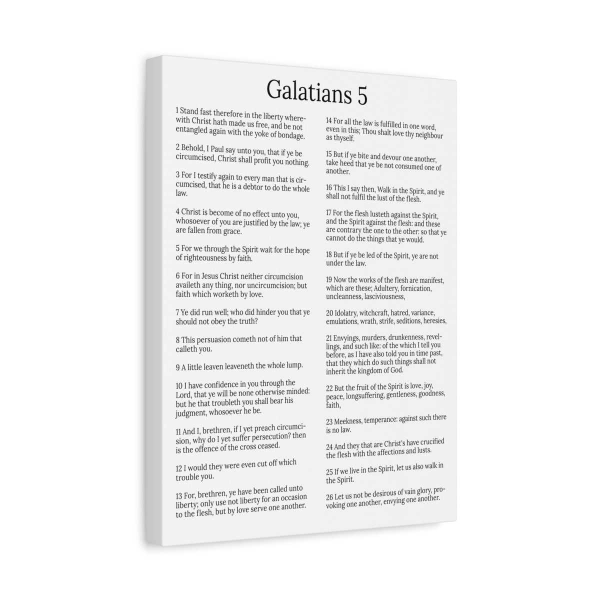 Scripture Walls Fruit of the Spirit Galatians 5 Chapter White Christian Wall Art Print Ready to Hang Unframed-Express Your Love Gifts
