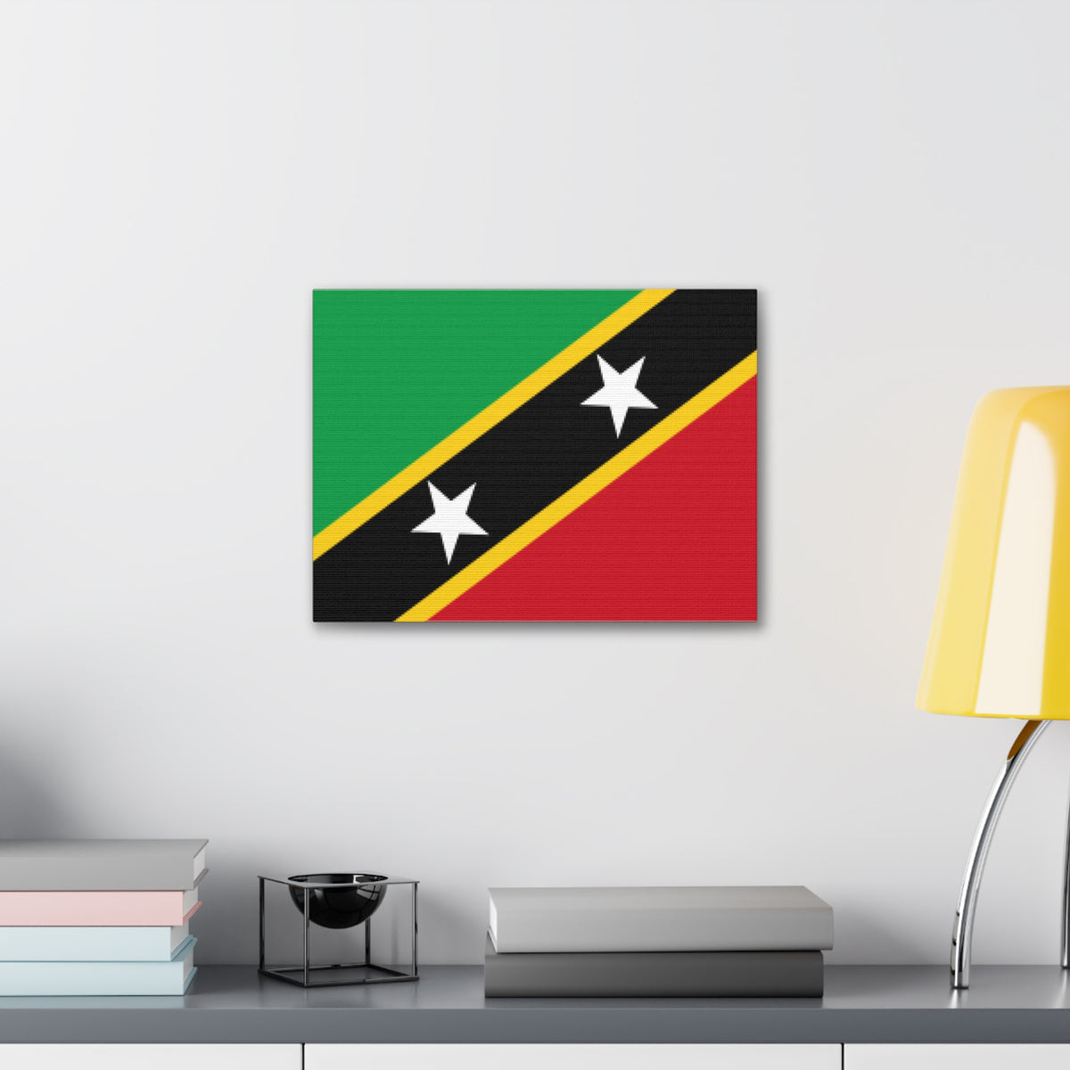 Saint Kitts and Nevis Country Flag Canvas Vibrant Wall Art Unframed Home Decor-Express Your Love Gifts