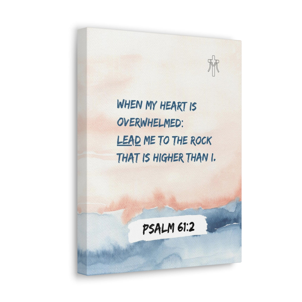 Scripture Walls Psalm 61:2 Lead Me to the Rock Bible Verse Canvas Christian Wall Art Ready to Hang Unframed-Express Your Love Gifts