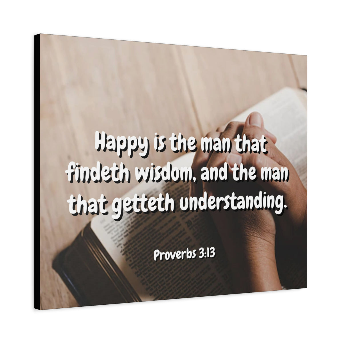 Scripture Walls Findeth Wisdom Proverbs 3:13 Bible Verse Canvas Christian Wall Art Ready to Hang-Express Your Love Gifts