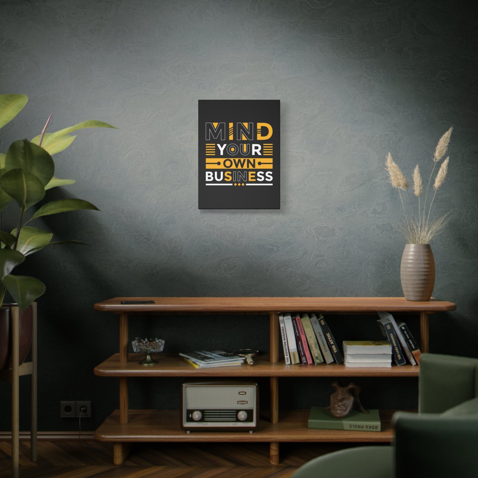 Inspirational Quote Canvas Mind Your Own Business Wall Art Motivational Motto Inspiring Posters Prints Artwork Decor Ready to Hang-Express Your Love Gifts
