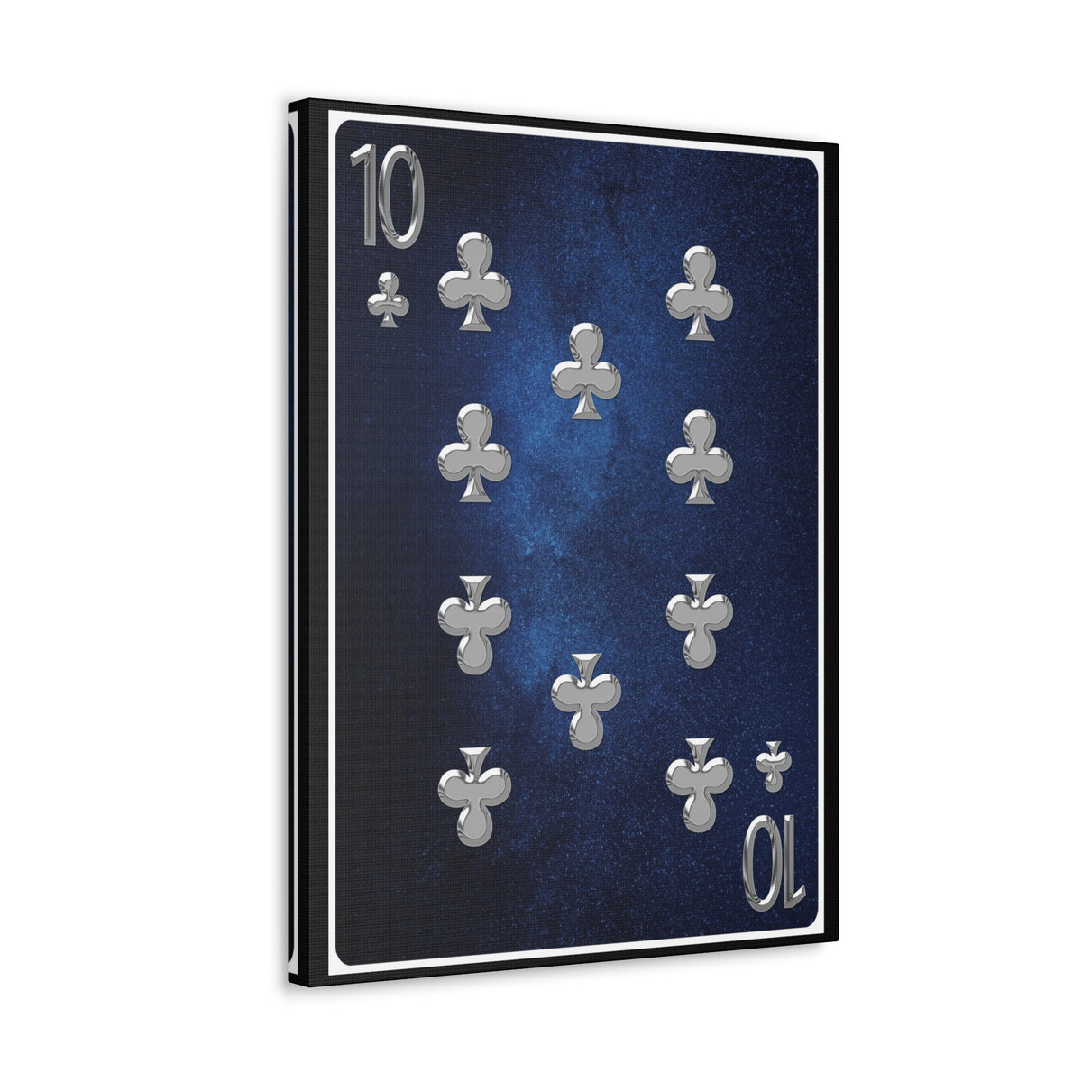 Ten Of Clubs Space Background Playing Card Canvas Wall Art for Home Decor Ready-to-Hang-Express Your Love Gifts