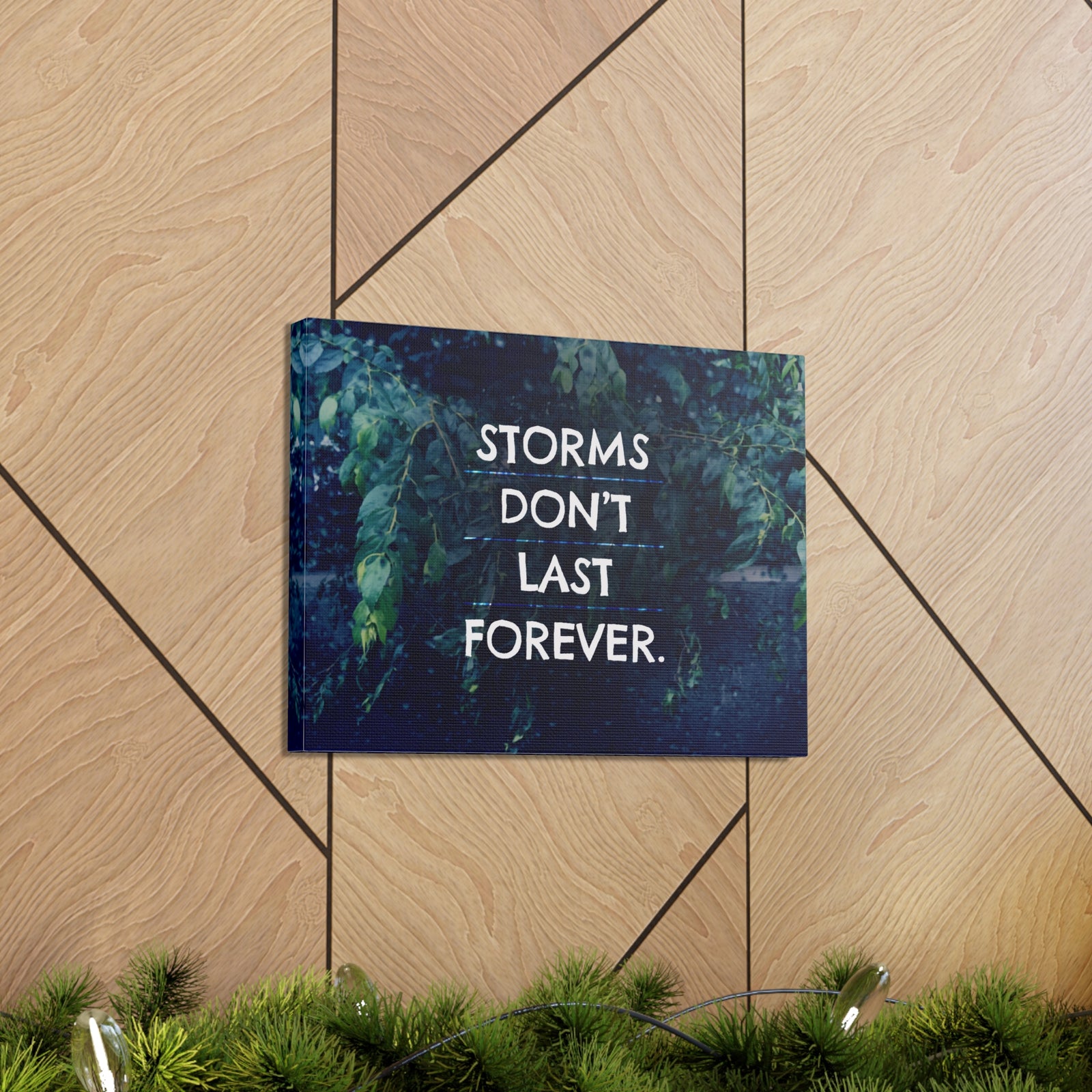 Inspirational Quote Canvas Storms Don't Last Forever Motivational Print Ready to Hang Artwork-Express Your Love Gifts