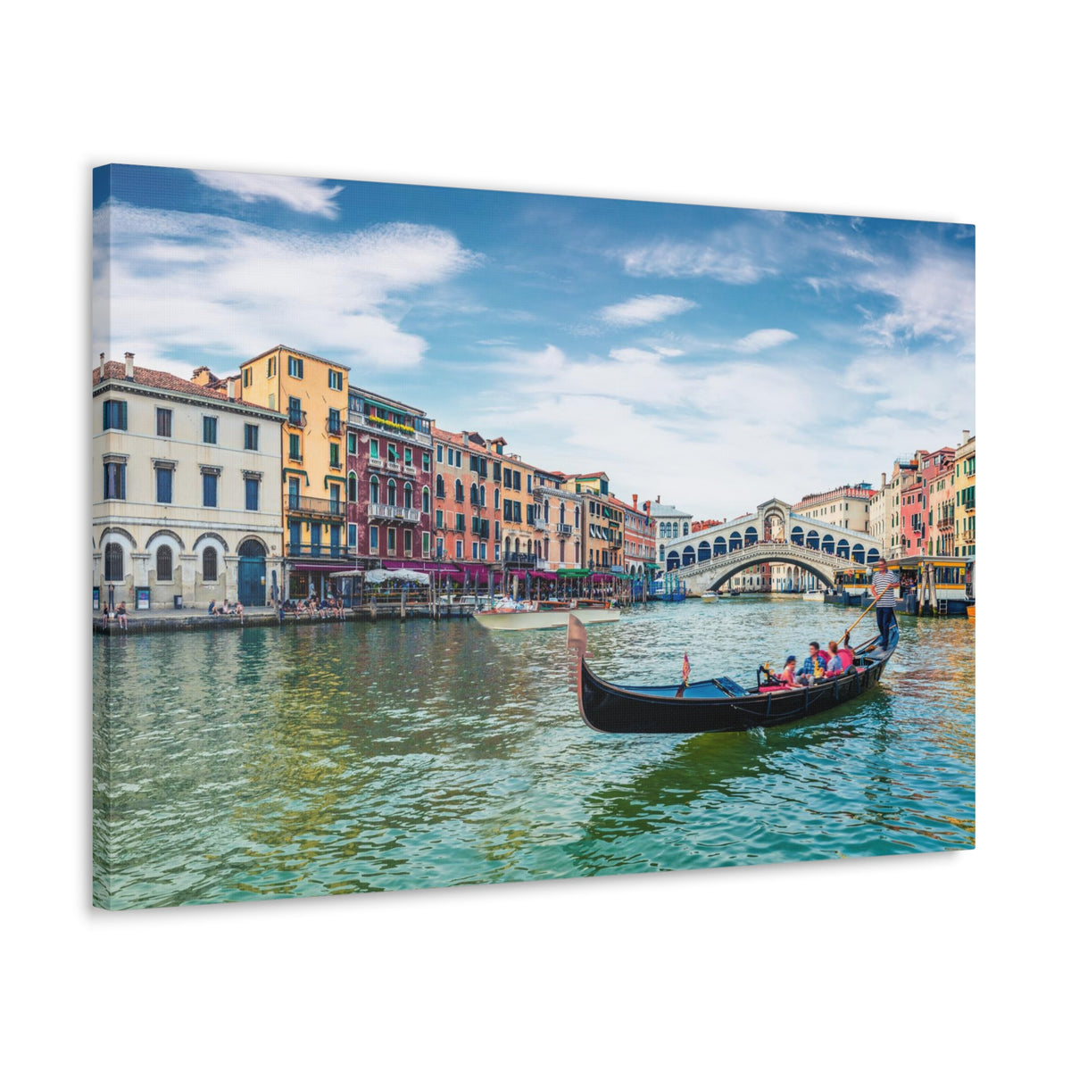 Venice Rialto Bridge Blue Sky Nature Wilderness Photography Canvas Wall Art for Home Decor Ready-to-Hang-Express Your Love Gifts