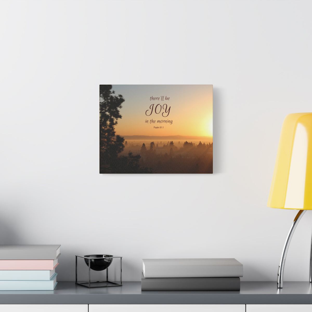 Scripture Canvas Morning Psalm 91:1 Christian Wall Art Bible Verse Print Ready to Hang-Express Your Love Gifts