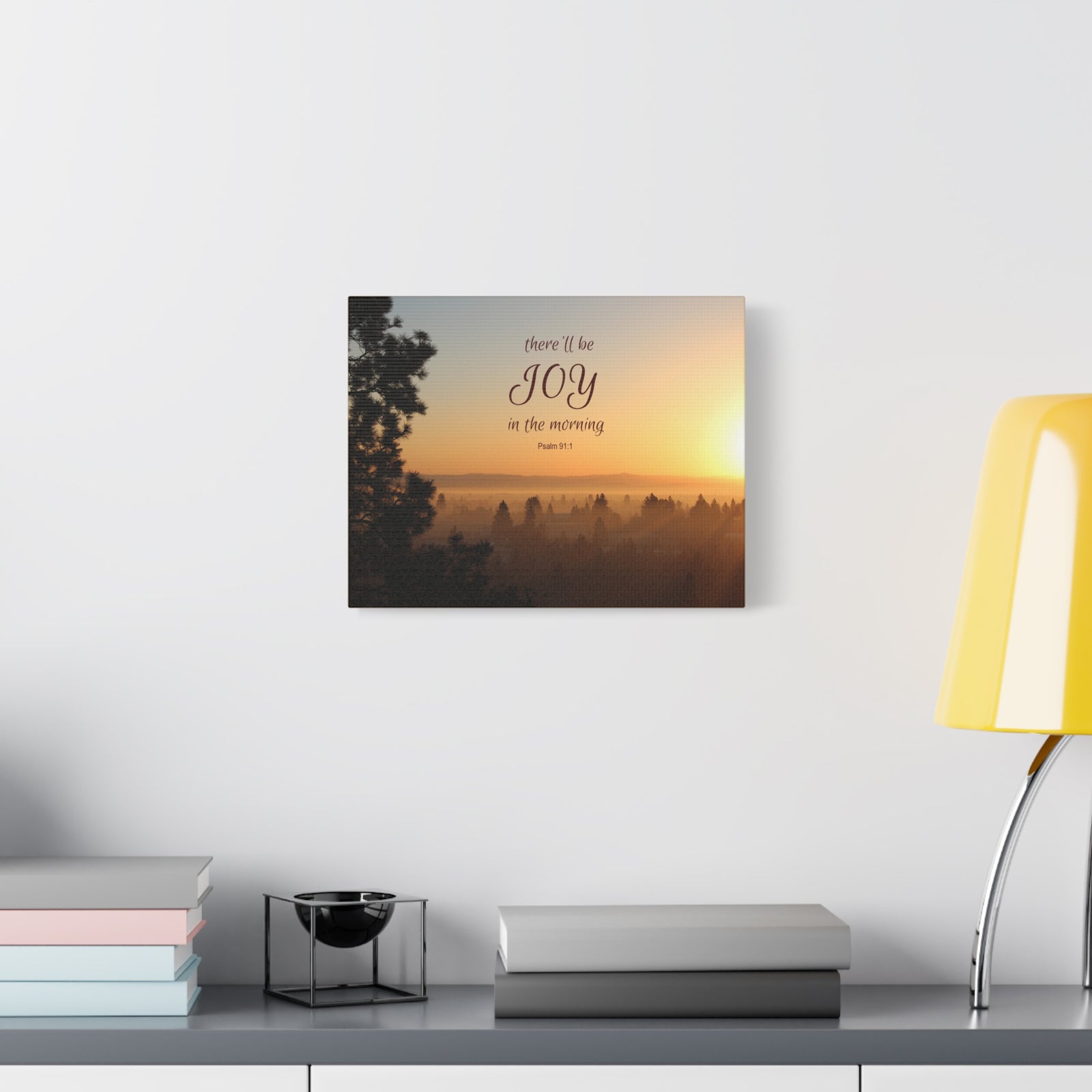 Scripture Canvas Morning Psalm 91:1 Christian Wall Art Bible Verse Print Ready to Hang-Express Your Love Gifts