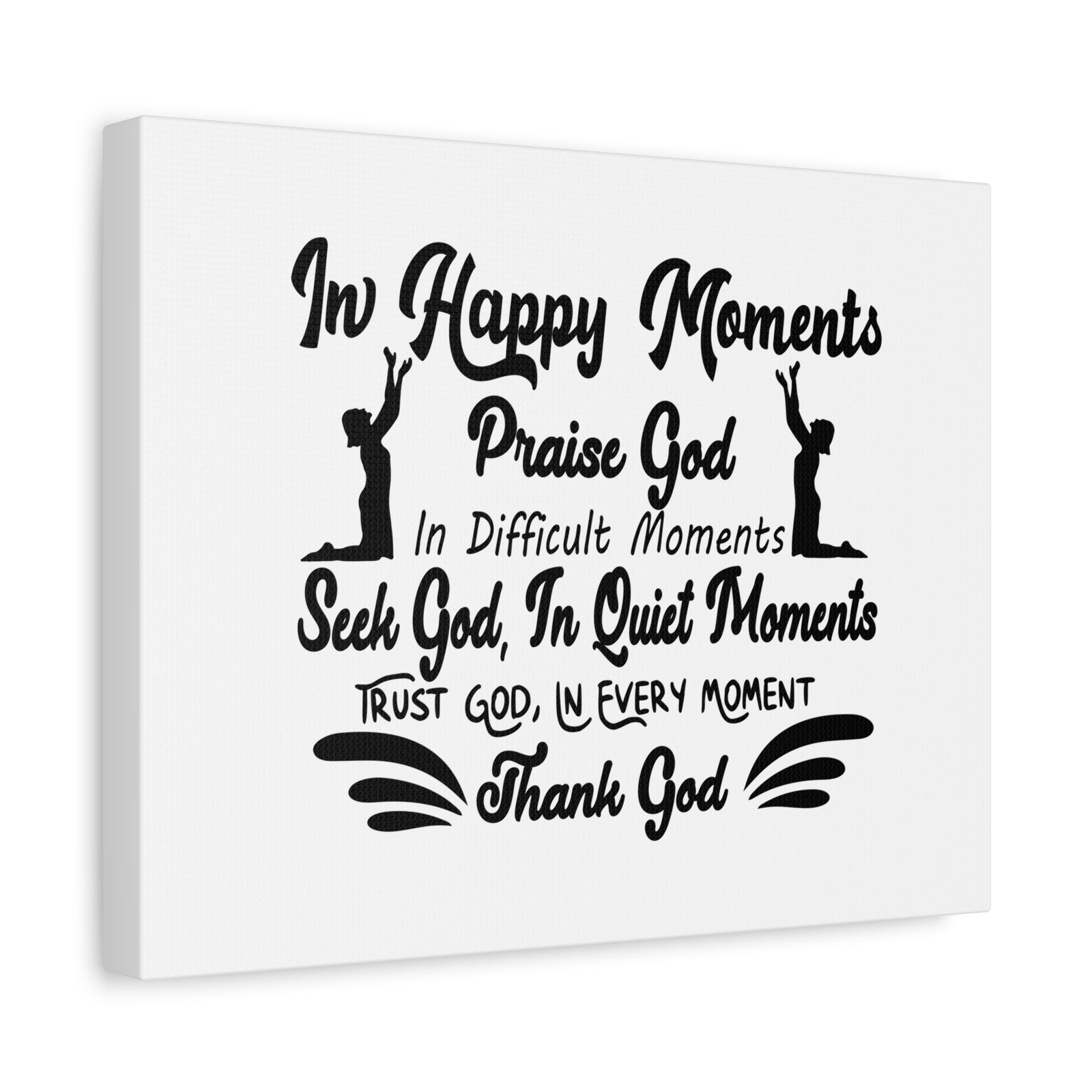 Scripture Canvas In Happy Moments Praise God Psalm 150:6 Christian Wall Art Bible Verse Print Ready to Hang-Express Your Love Gifts