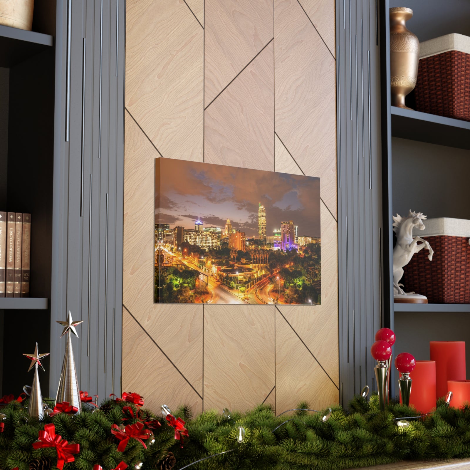 Johannesburg Night Skyline Canvas Artwork High-Quality Breathtaking Stunning Cityscape for Home Decor Ready to Hang-Express Your Love Gifts