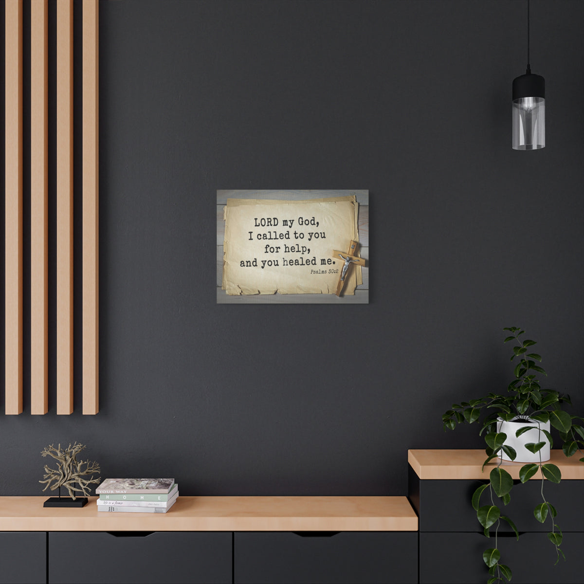 Scripture Canvas You Healed Me Psalms 30:2 Christian Wall Art Bible Verse Print Ready to Hang-Express Your Love Gifts