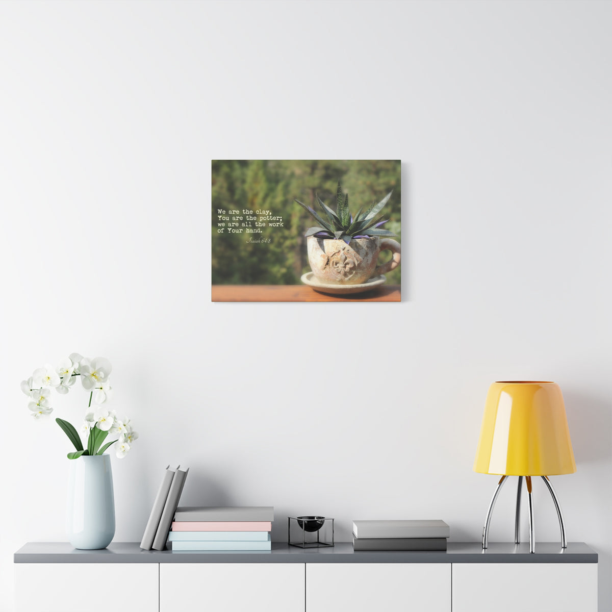 Scripture Canvas We Are The Clay Isaiah 64:8 Christian Wall Art Bible Verse Print Ready to Hang-Express Your Love Gifts