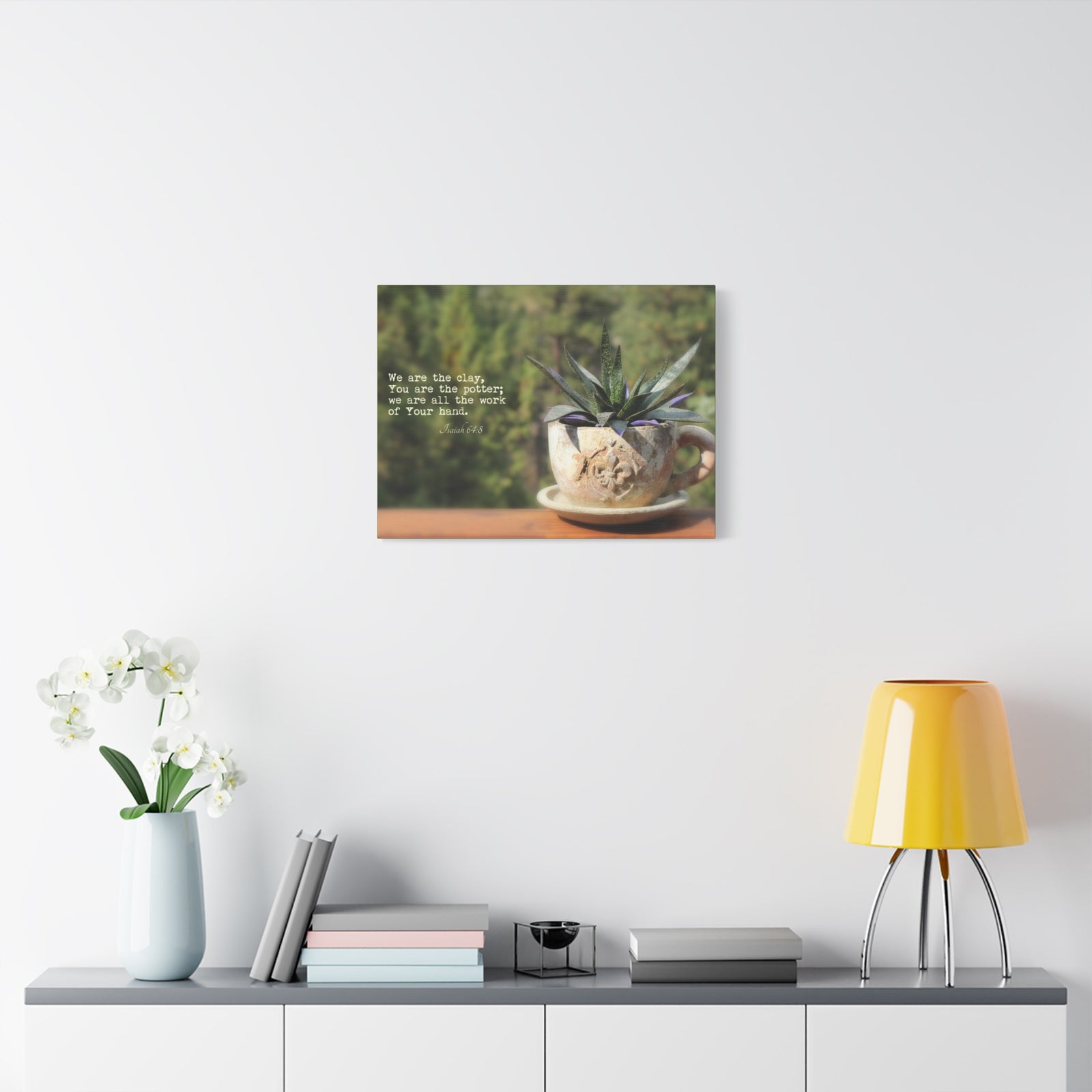 Scripture Canvas We Are The Clay Isaiah 64:8 Christian Wall Art Bible Verse Print Ready to Hang-Express Your Love Gifts