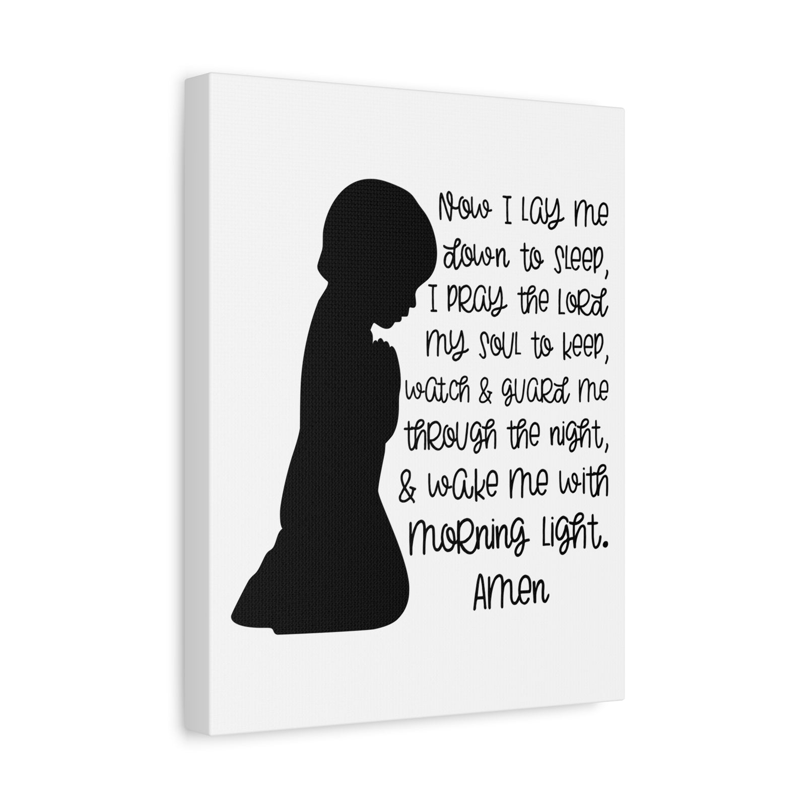 Scripture Canvas Wake Me With Morning Psalms 4:8 Christian Wall Art Print Ready to Hang-Express Your Love Gifts