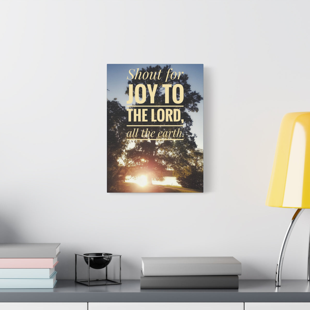 Scripture Canvas Joy To The Lord Psalms 100:1 Christian Wall Art Bible Verse Print Ready to Hang-Express Your Love Gifts