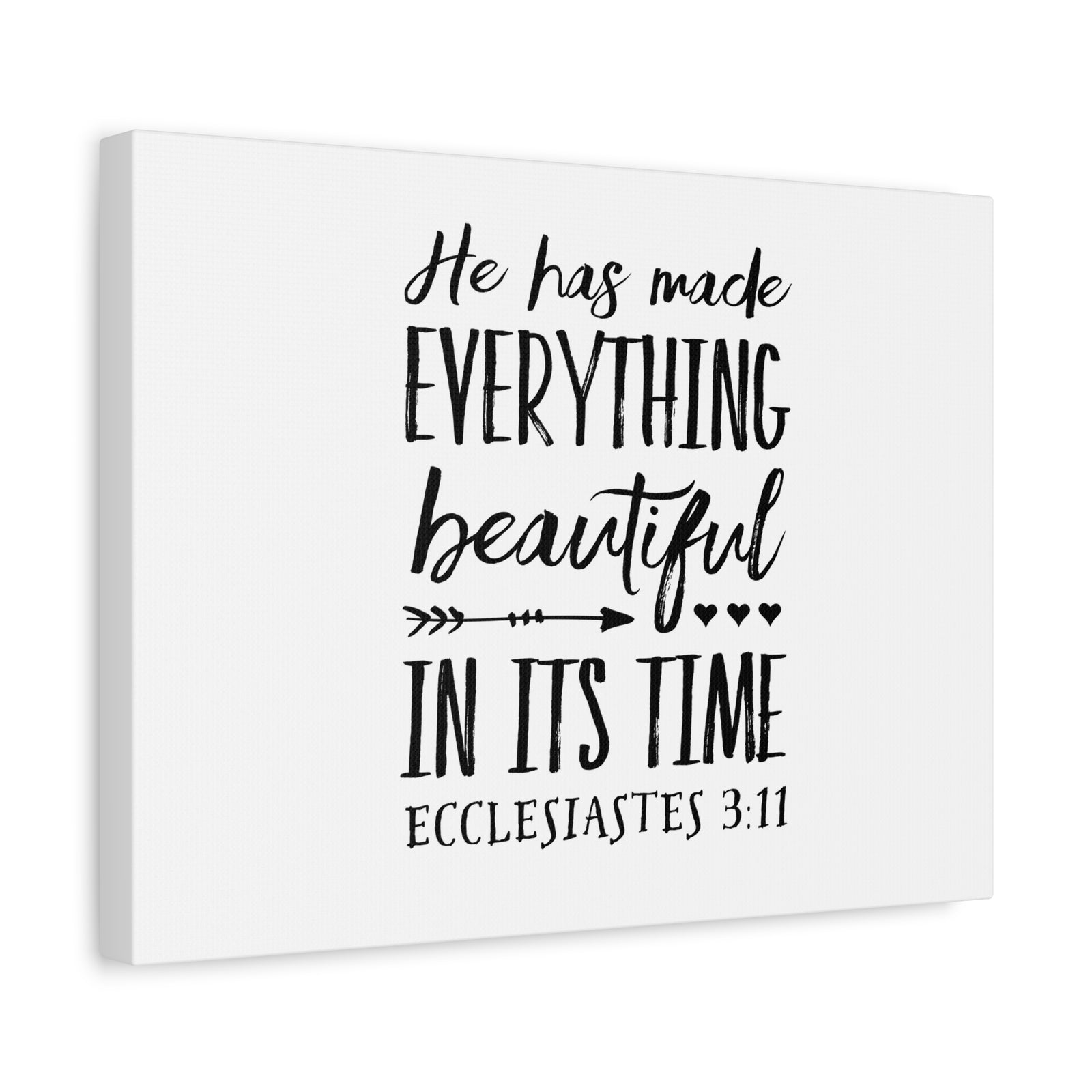 Scripture Canvas Everything Beautiful Ecclesiastes 3:11 Christian Wall Art Bible Verse Print Ready to Hang-Express Your Love Gifts