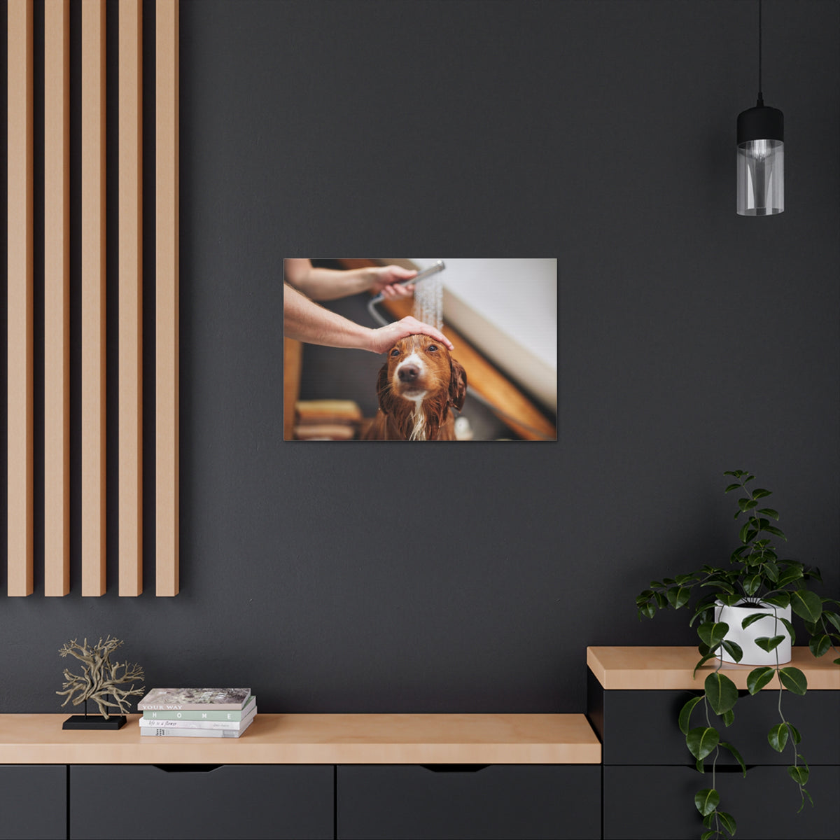 Cute Tolling Retriever Bath Canvas Wall Art for Home Decor Ready-to-Hang-Express Your Love Gifts