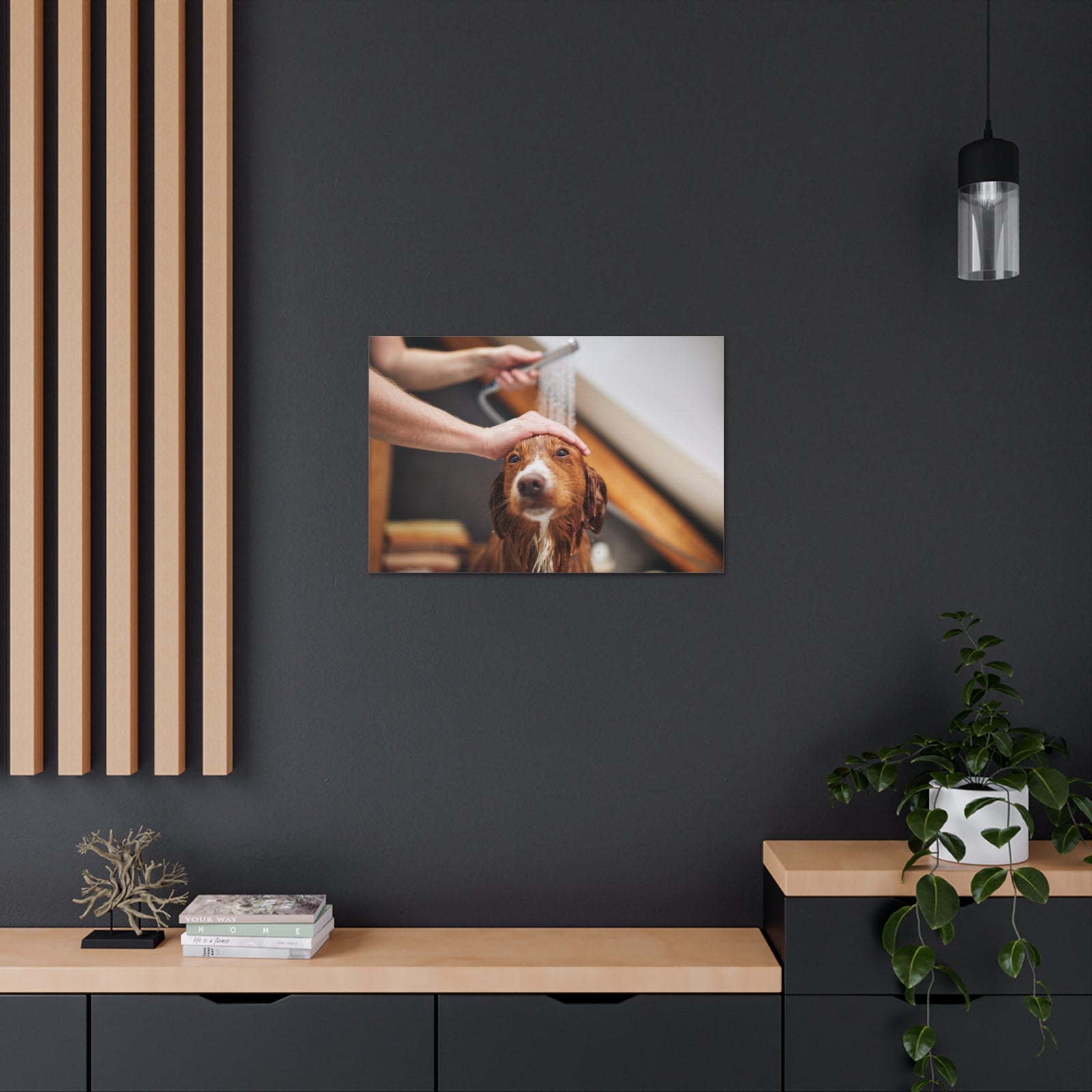 Cute Tolling Retriever Bath Canvas Wall Art for Home Decor Ready-to-Hang-Express Your Love Gifts