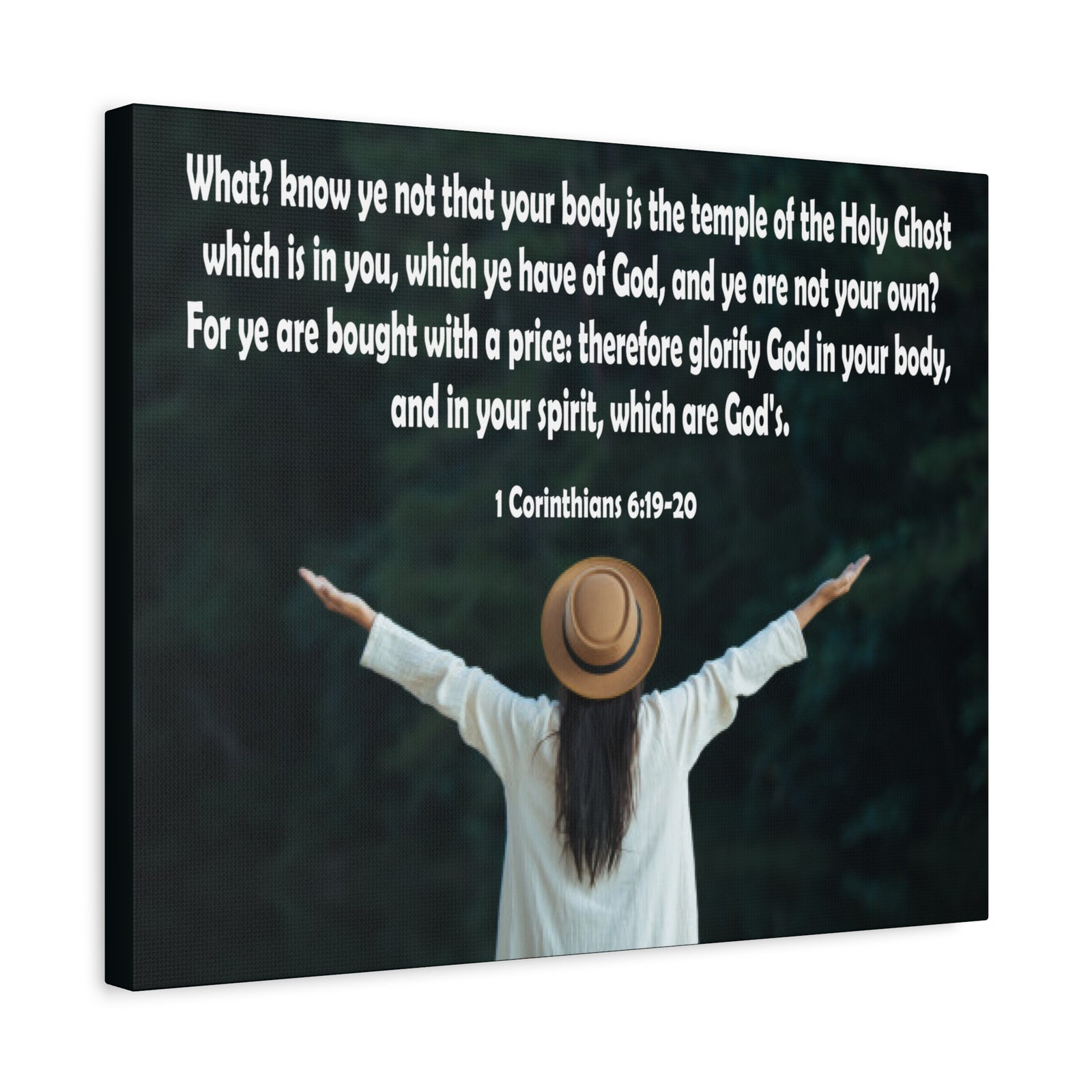 Bible Verse Canvas You Are Not Your Own 1 Corinthians 6:19-20 Christian Home Décor Wall Art Scripture Ready to Hang Faith Print-Express Your Love Gifts