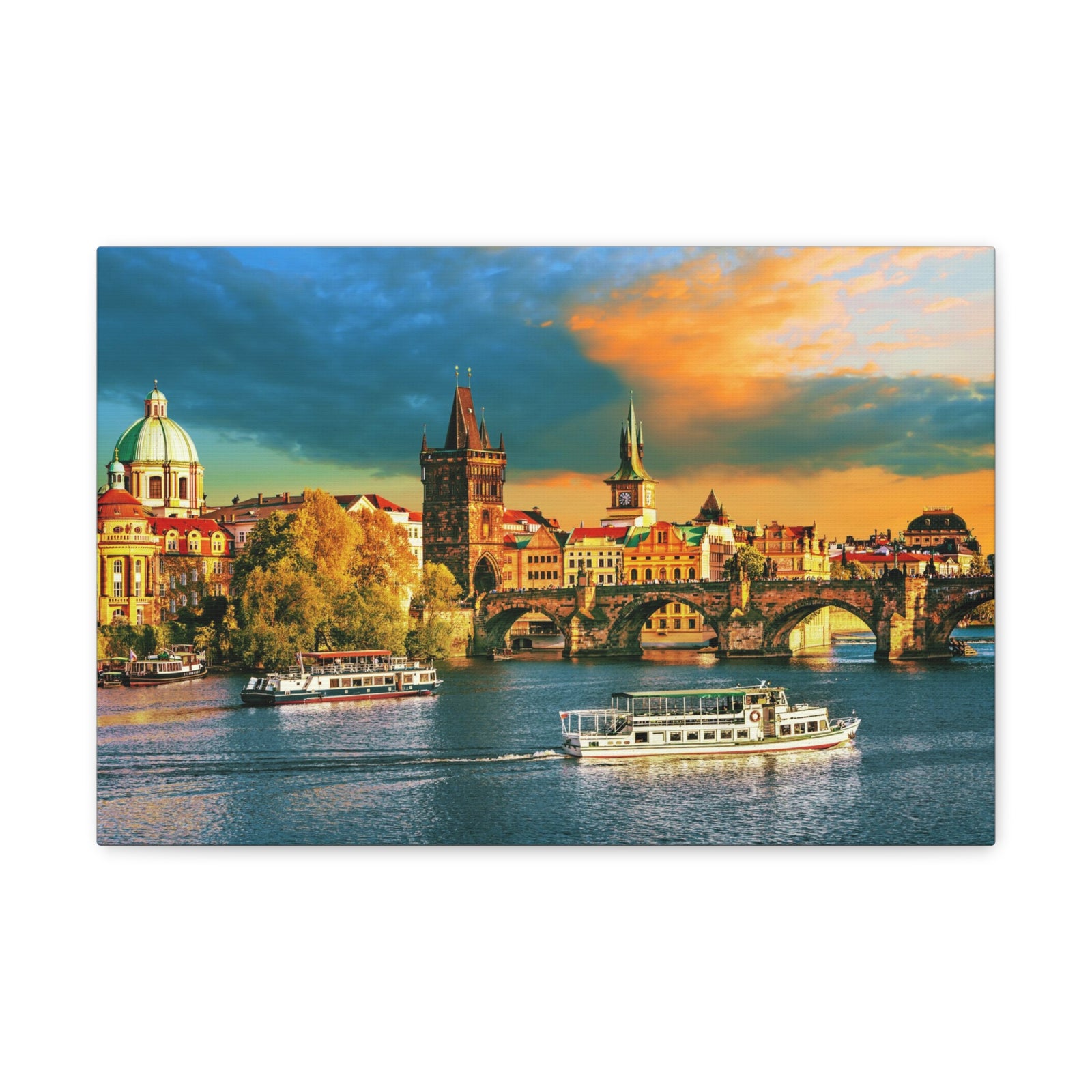 Prague Daytime Skyline Canvas Artwork High-Quality Breathtaking Stunning Cityscape for Home Decor Ready to Hang-Express Your Love Gifts