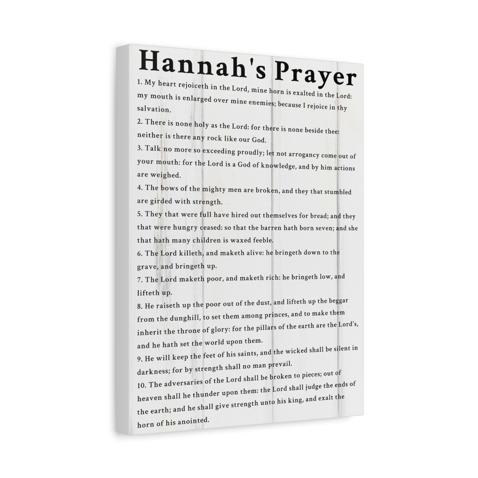 Scripture Walls Hannah's Prayer 1 Samuel 2:1–10 White Bible Verse Canvas Christian Wall Art Ready to Hang Unframed-Express Your Love Gifts