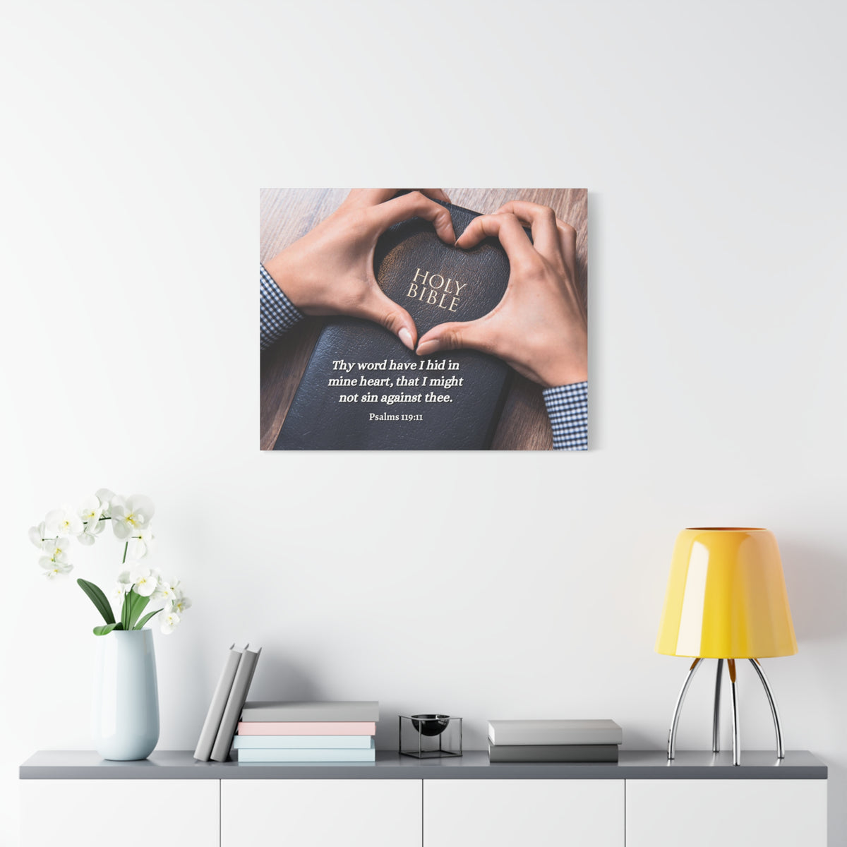 Scripture Walls Heart Psalms 119:11 Bible Verse Canvas Christian Wall Art Ready to Hang-Express Your Love Gifts