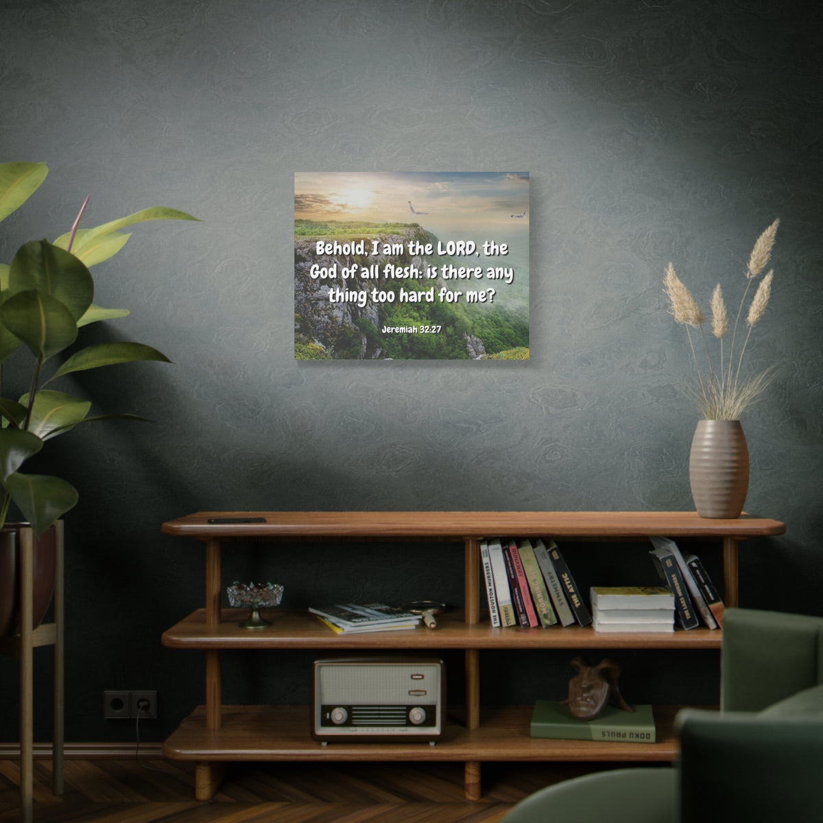 Scripture Canvas The Lord Jeremiah 32:27 Christian Wall Art Bible Verse Print Ready to Hang