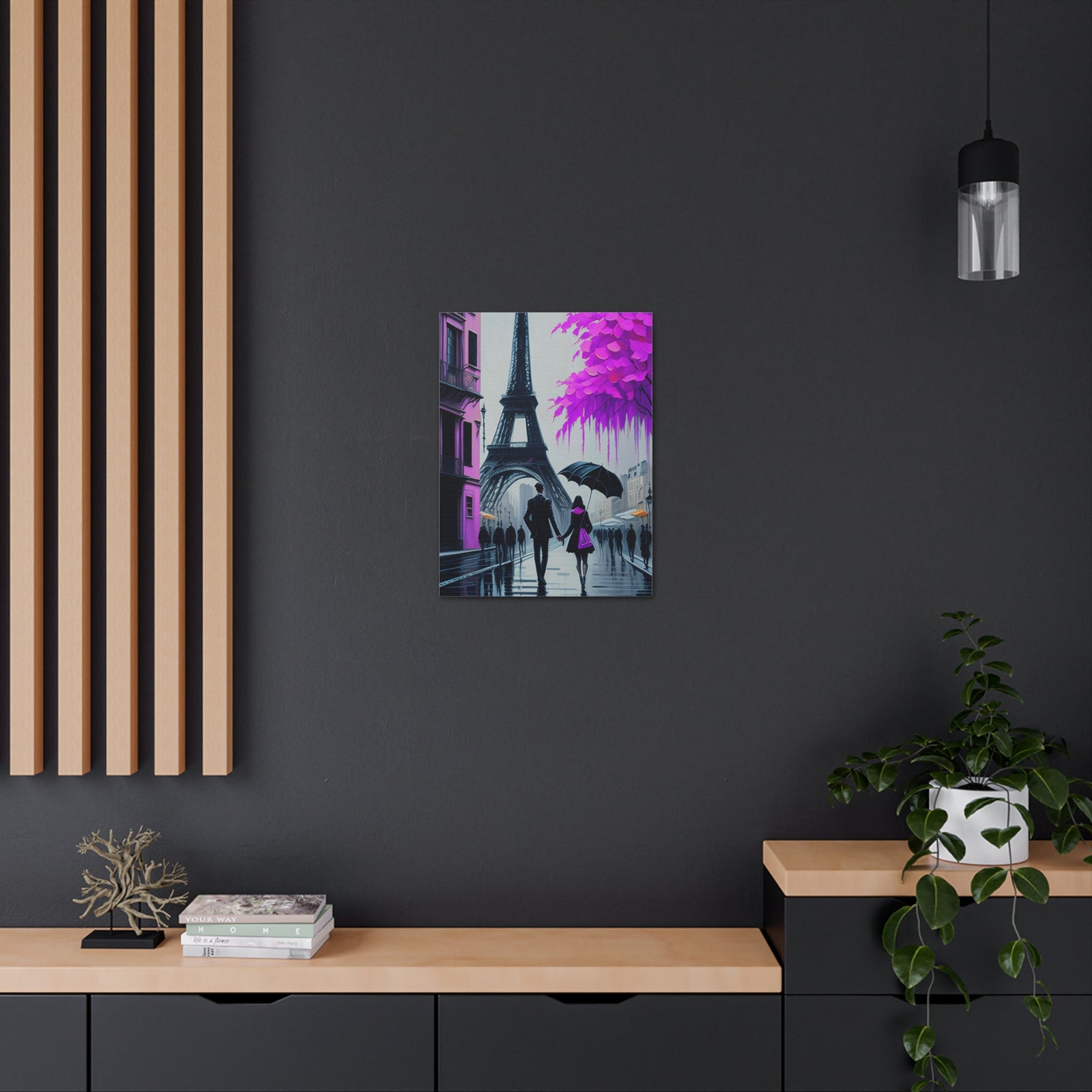 Romantic Couple Paris Eiffel Tower France Canvas Artwork High-Quality Breathtaking French City for Home Decor Ready to Hang-Express Your Love Gifts
